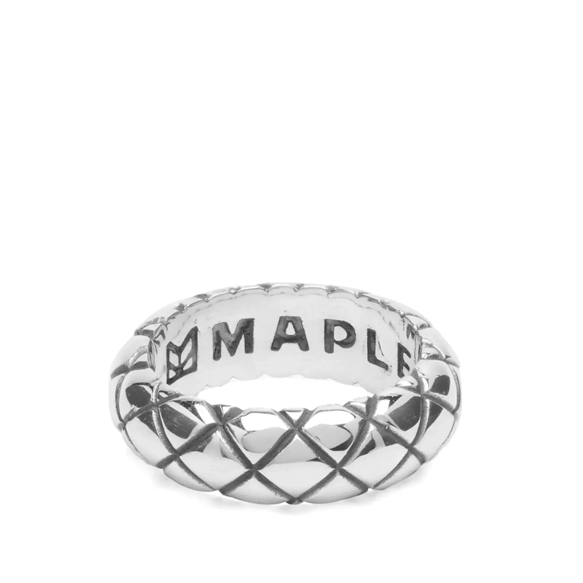 Maple Men's Quilted Band Ring Silver