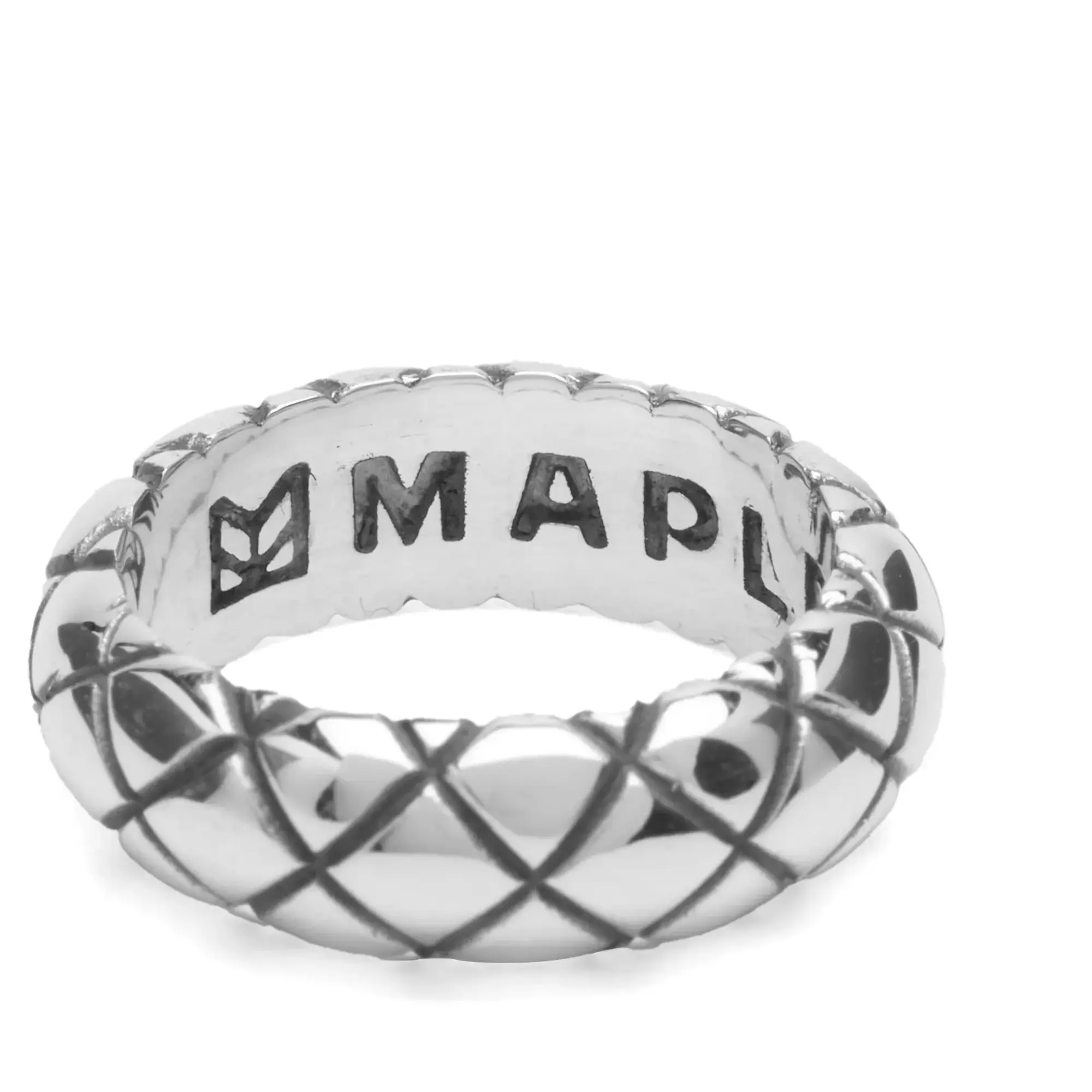 Maple Men's Quilted Band Ring Silver