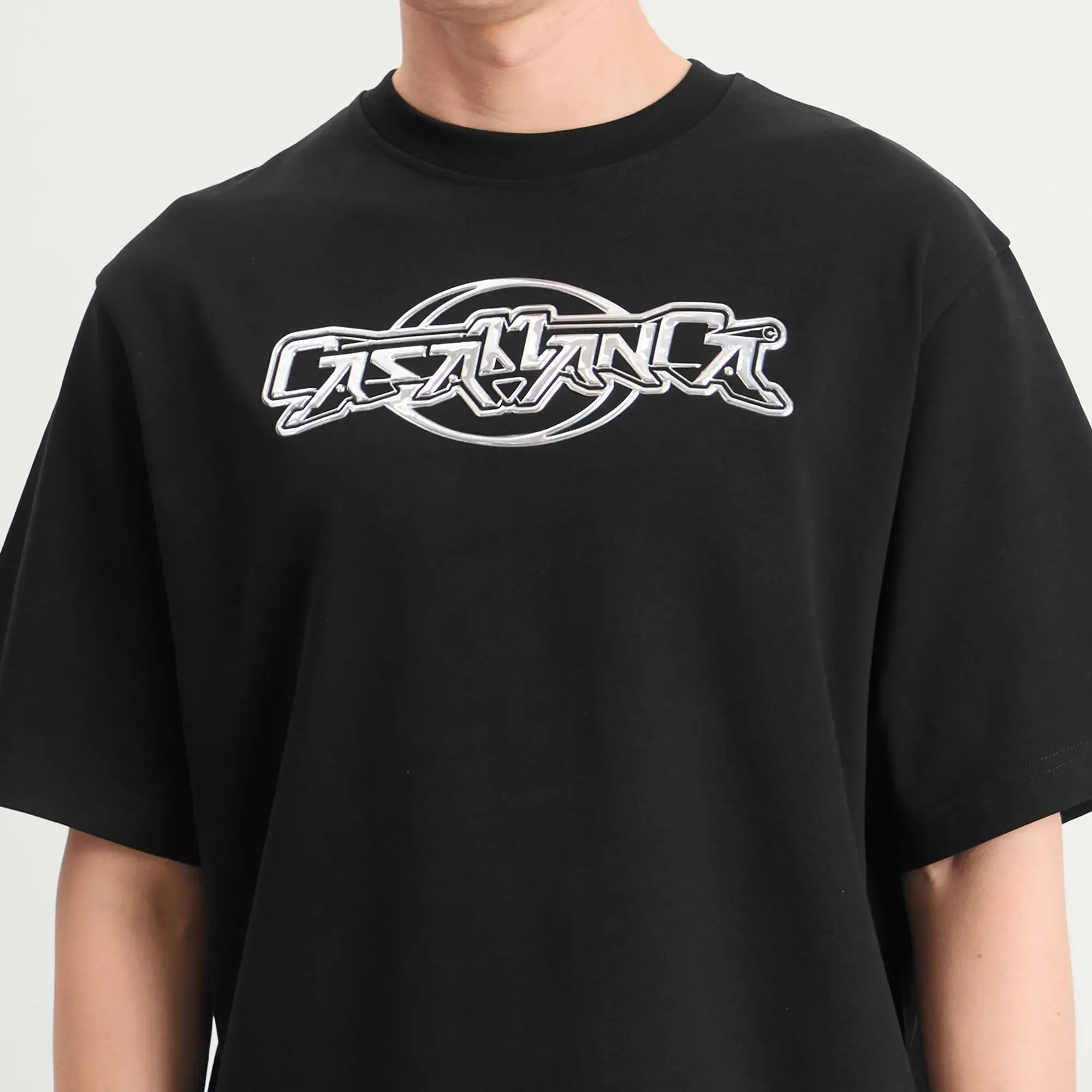 Casablanca Men's Black Jersey Casablanca Men's 3D Oversized T-Shirt