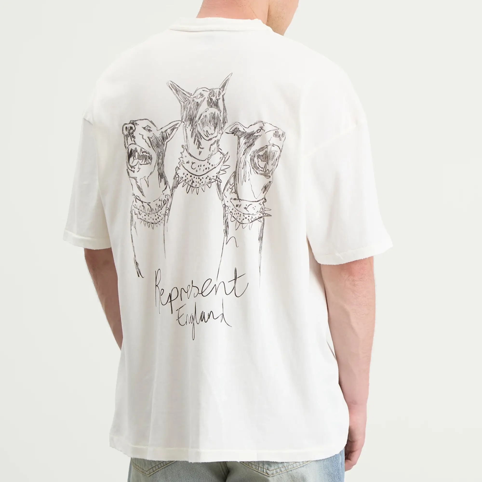 Represent Men's Hand Drawn Thoroughbred Dogs T-Shirt Flat White