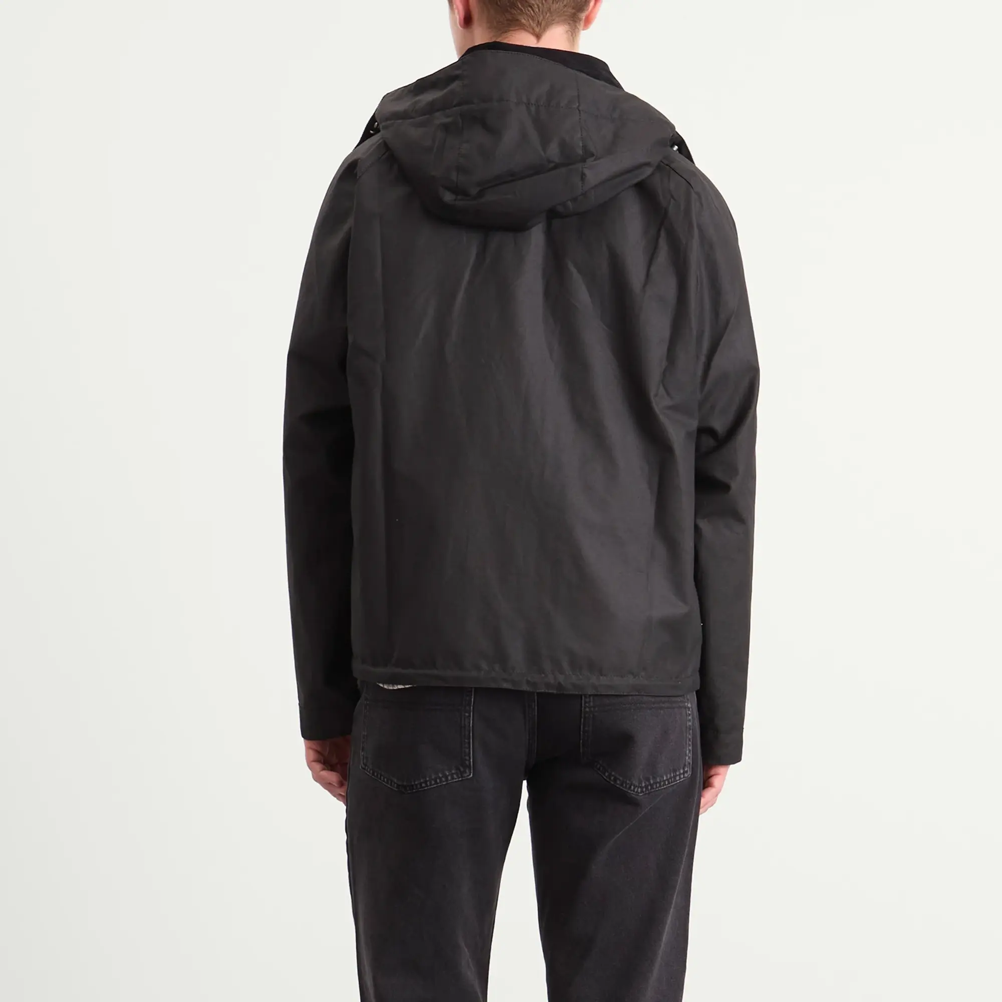 Barbour Men's Re-Engineered Bardon Spey Wax Jacket Black
