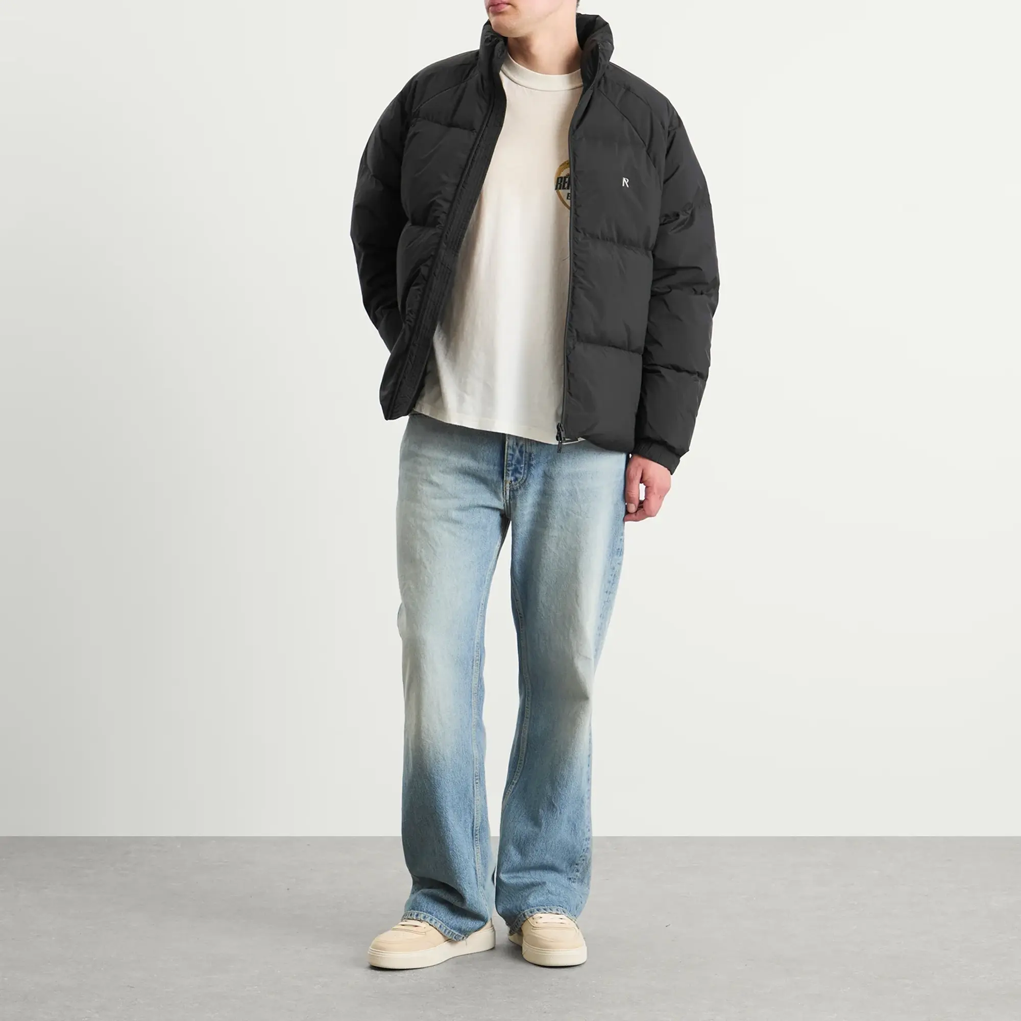 Represent Men's Funnel Neck Puffer Jacket Black