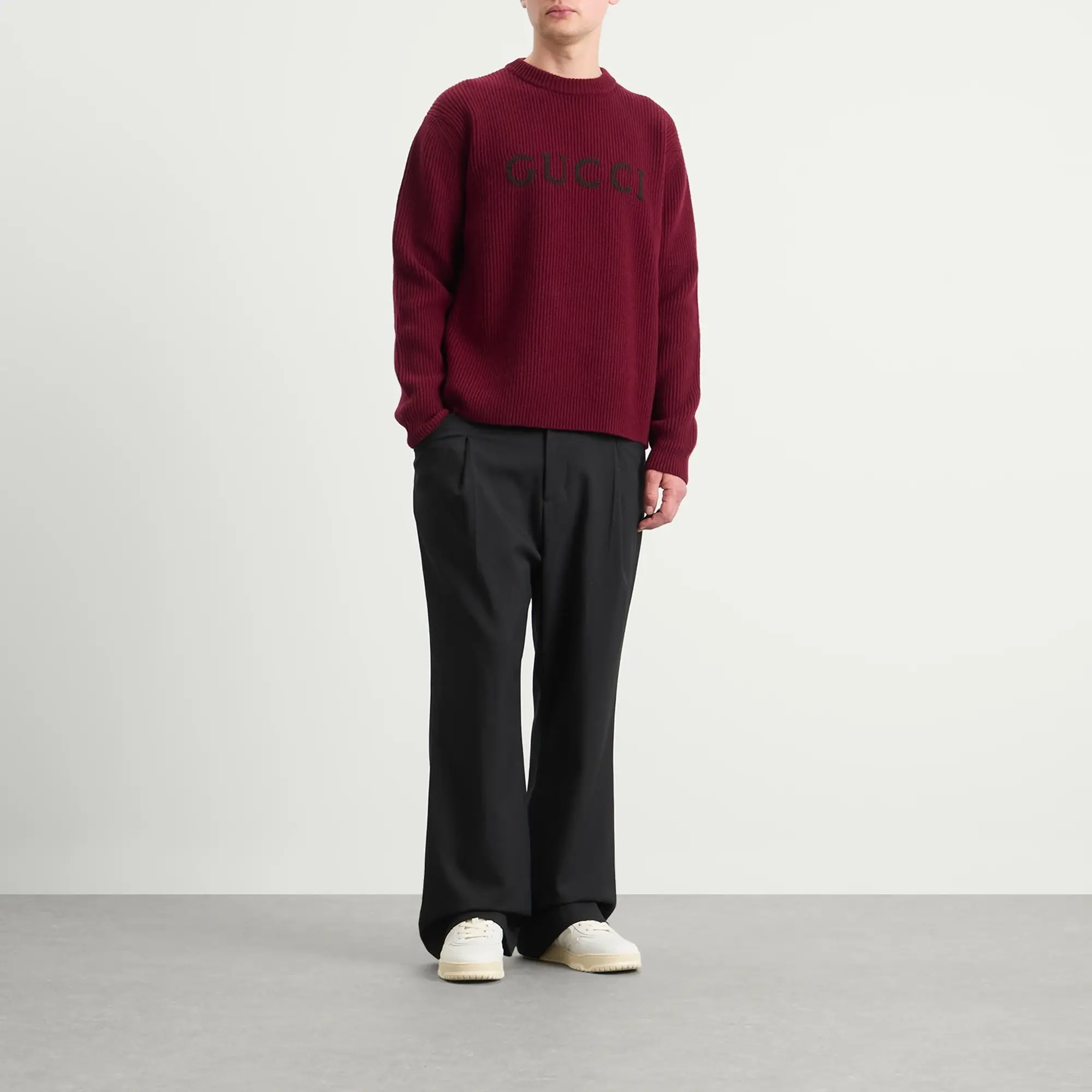 Gucci Men's Gucci Men's Logo Wool Jumper Red