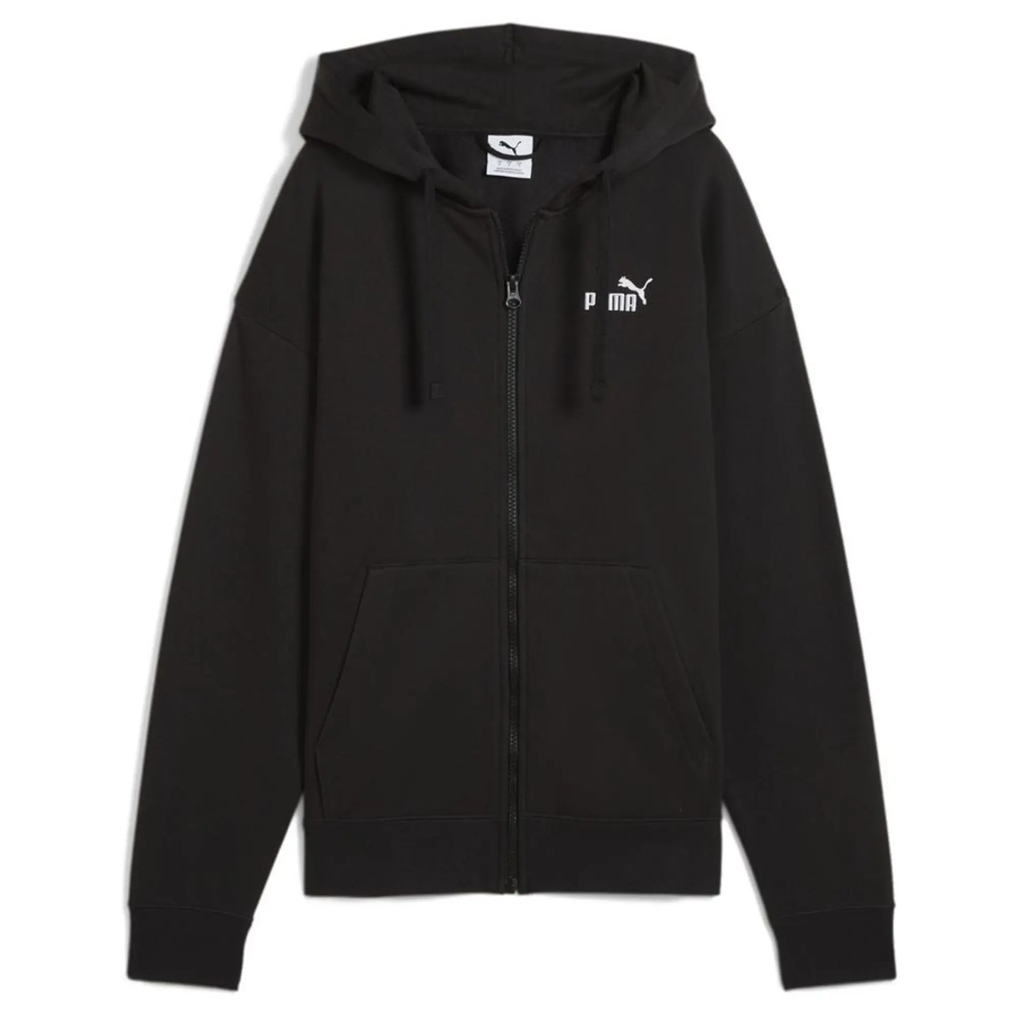 Ess Small No. 1 Logo Comfort Full-Zip Hoodie Fl Puma Black - ['Black']