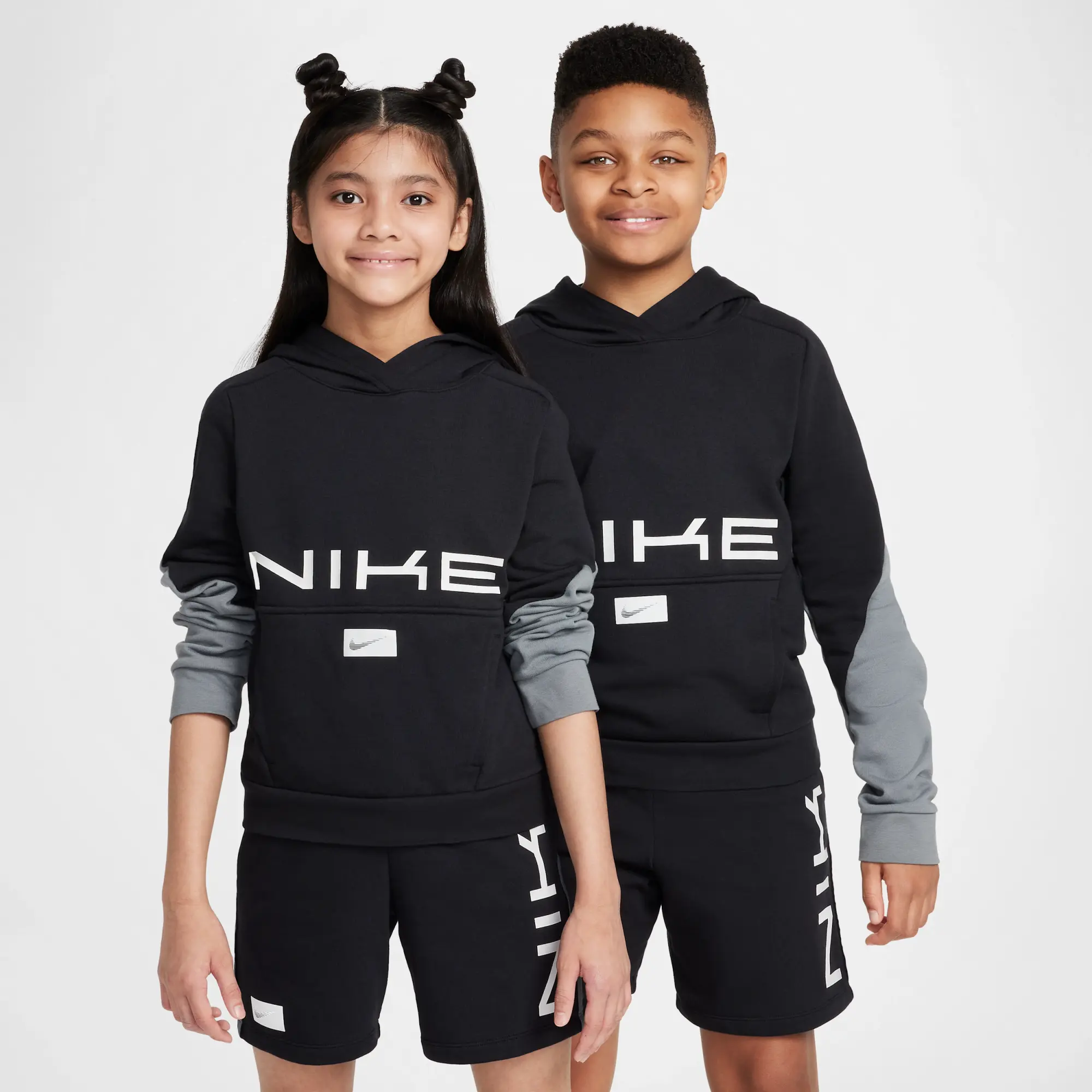 Nike Multi Older Kids' Dri-FIT Fleece Pullover Hoodie - Black - Cotton/Polyester