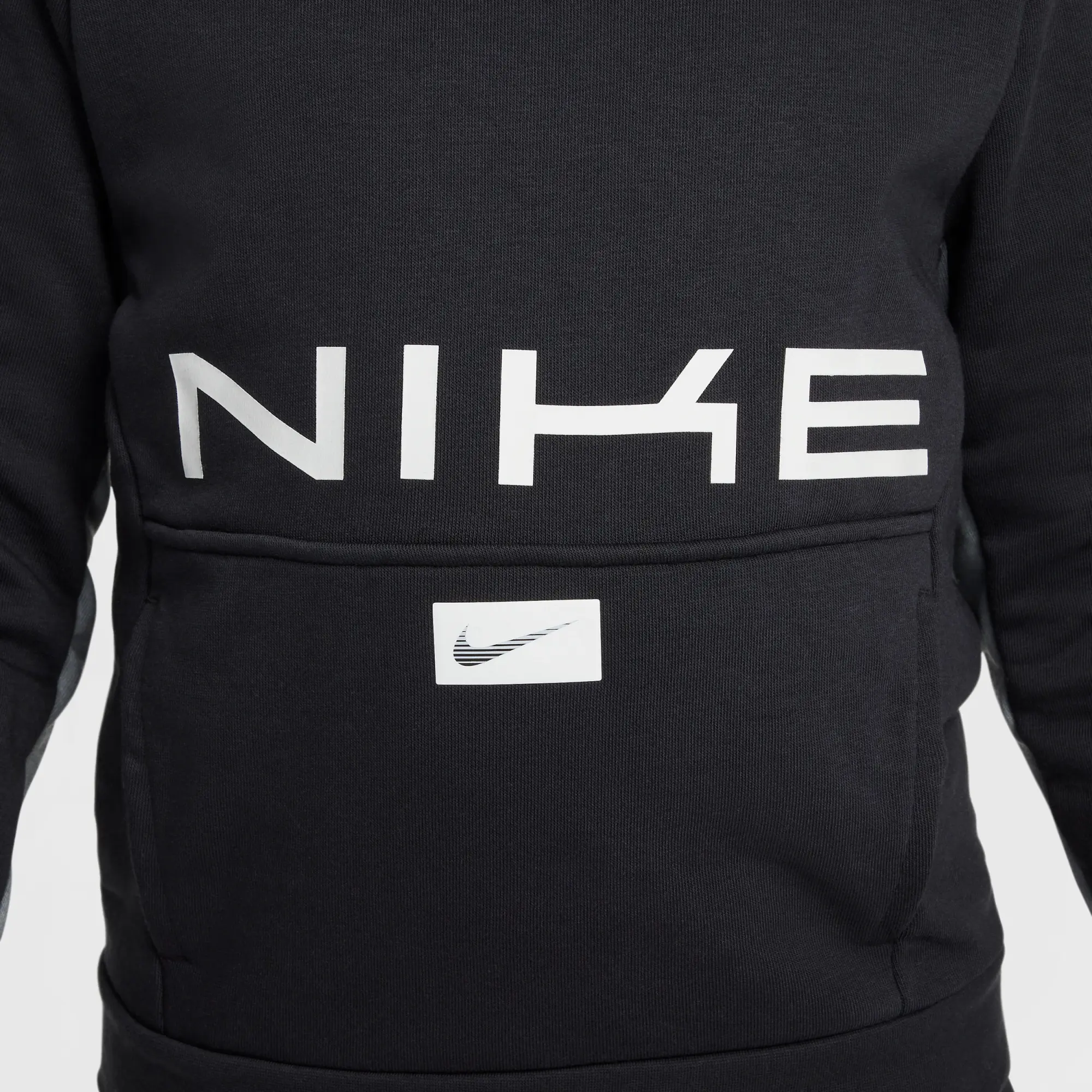 Nike Multi Older Kids' Dri-FIT Fleece Pullover Hoodie - Black - Cotton/Polyester