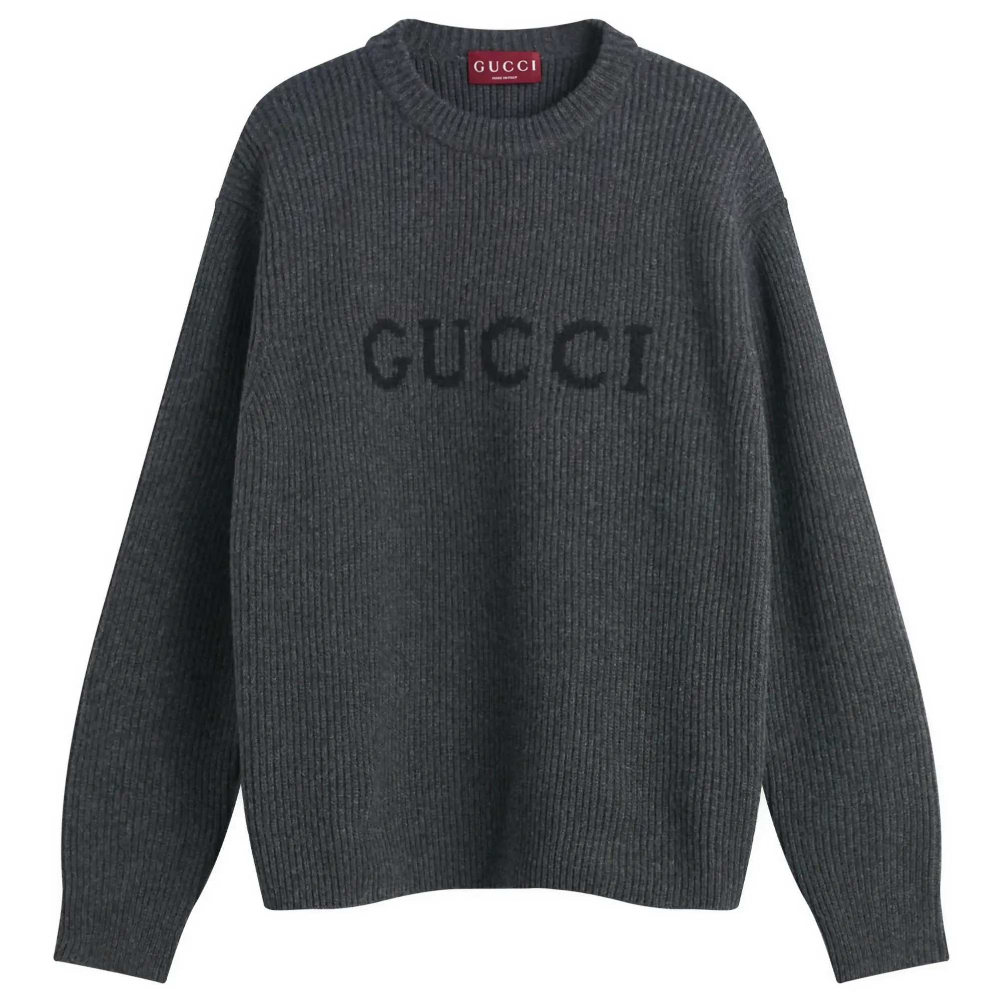 Gucci Men's Gucci Men's Logo Wool Jumper Grey