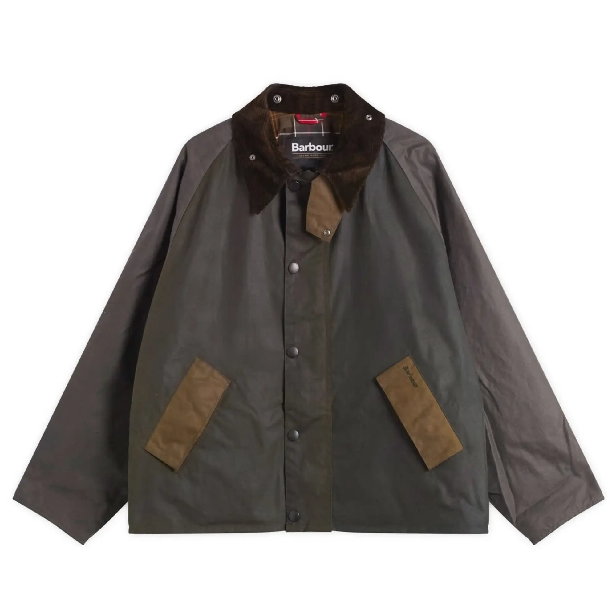 Barbour Men's Patchwork Transport Wax Jacket Sage Multi