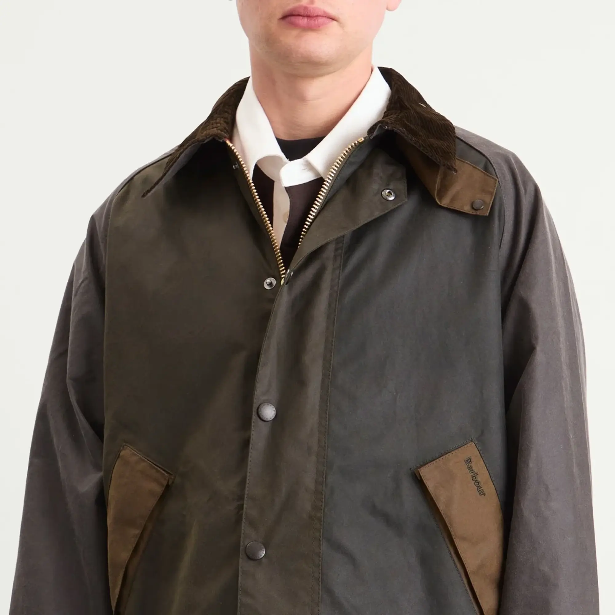 Barbour Men's Patchwork Transport Wax Jacket Sage Multi
