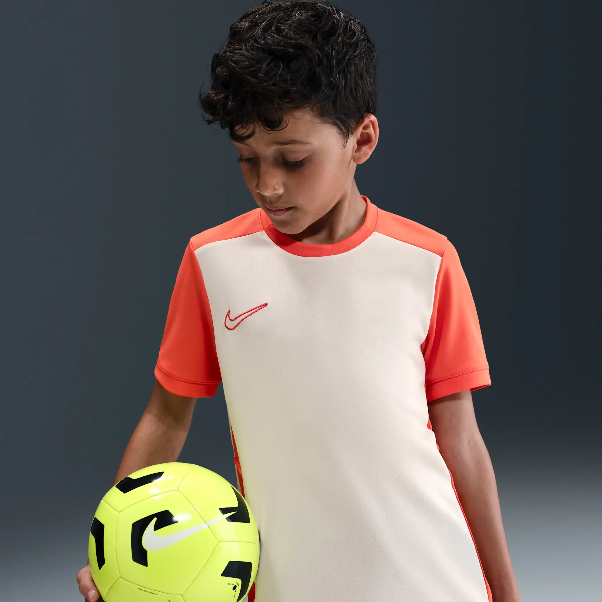 Nike Academy Older Kids' Dri-FIT Football Top - White - Sustainable Materials