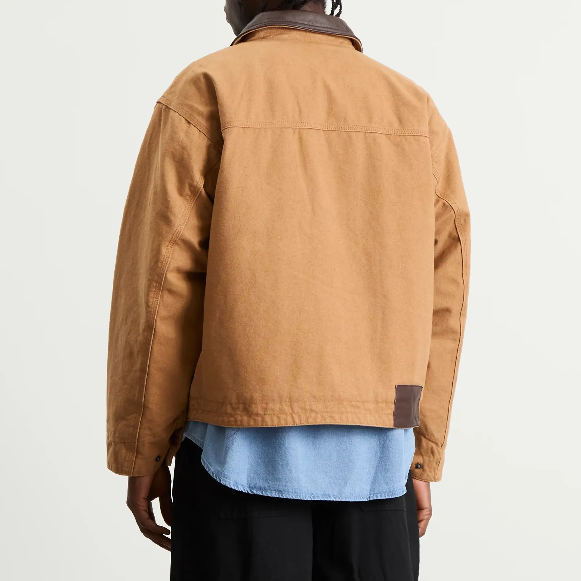 FrizmWORKS Men's Heavy Canvas Destroyed Work Jacket Tan