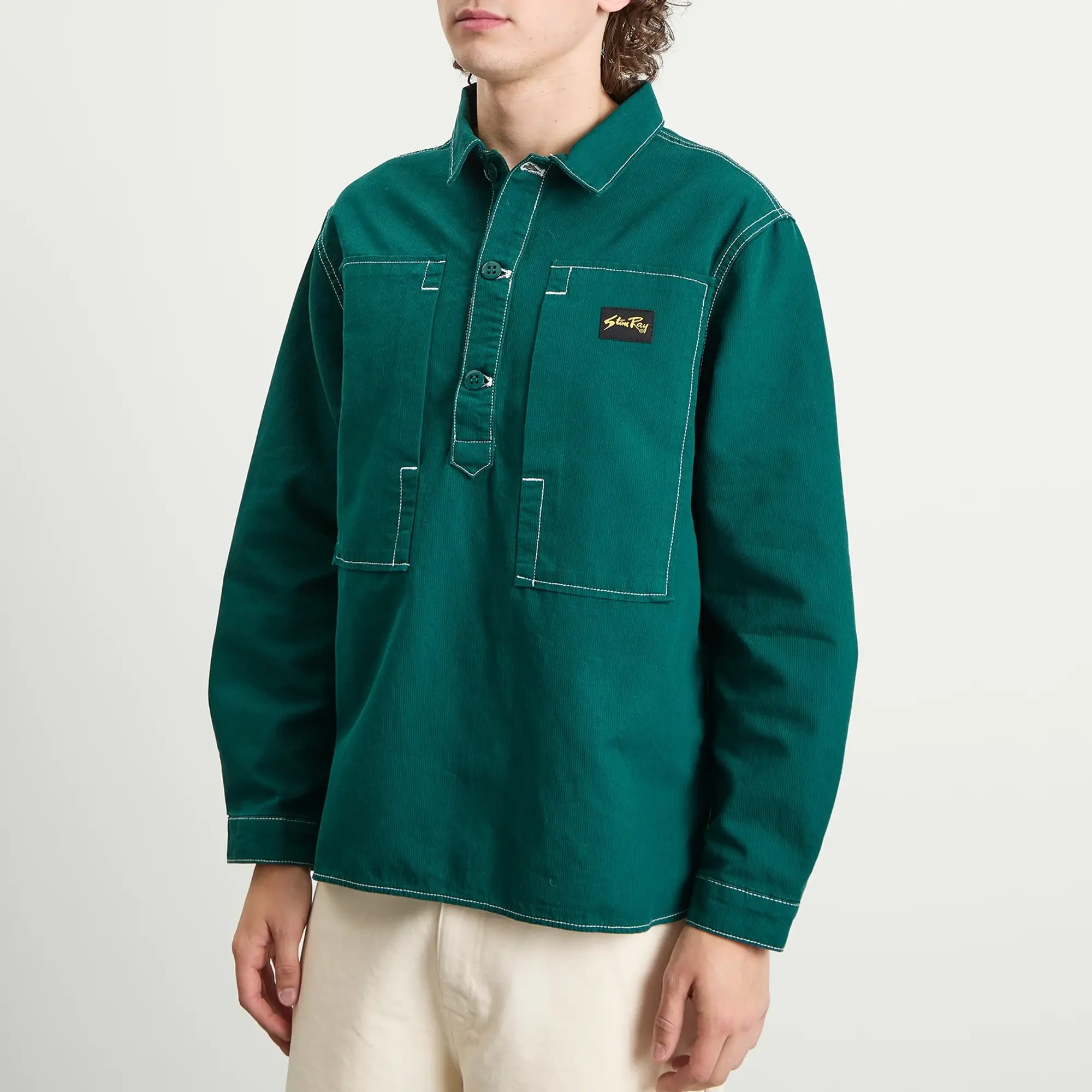 Stan Ray Men's Painters Pop Over Shirt Botanical Green Bedford
