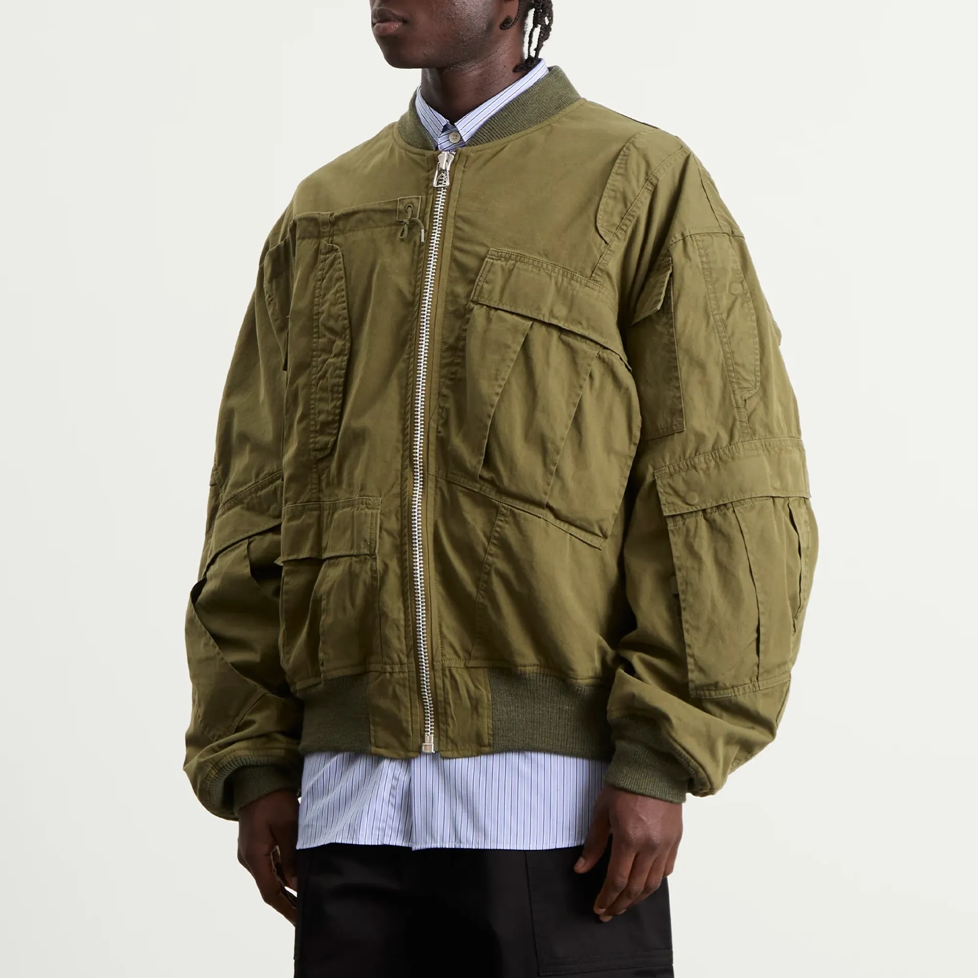 Junya Watanabe MAN Men's x Needles Cotton Nylon Bomber Green | WP