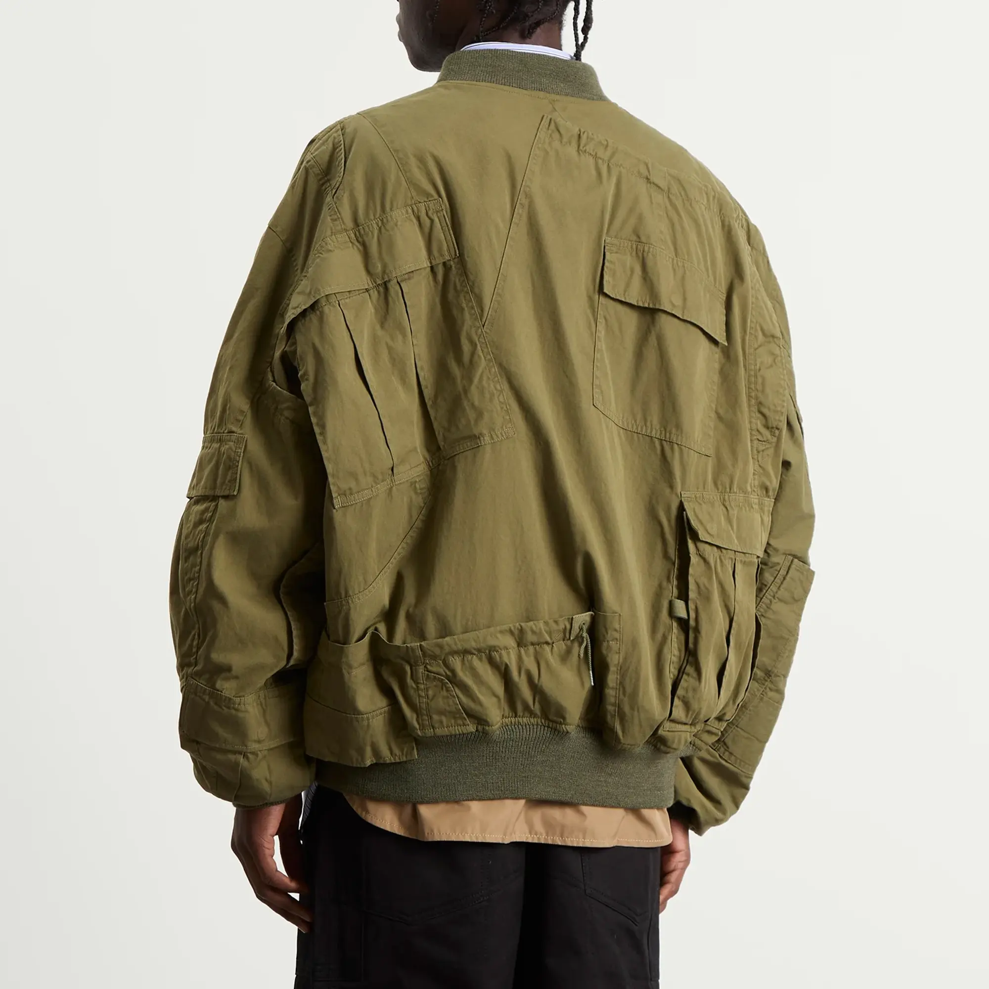Junya Watanabe MAN Men's x Needles Cotton Nylon Bomber Green