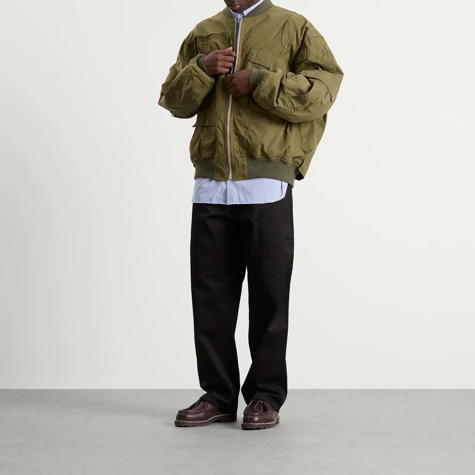 Junya Watanabe MAN Men's x Needles Cotton Nylon Bomber Green