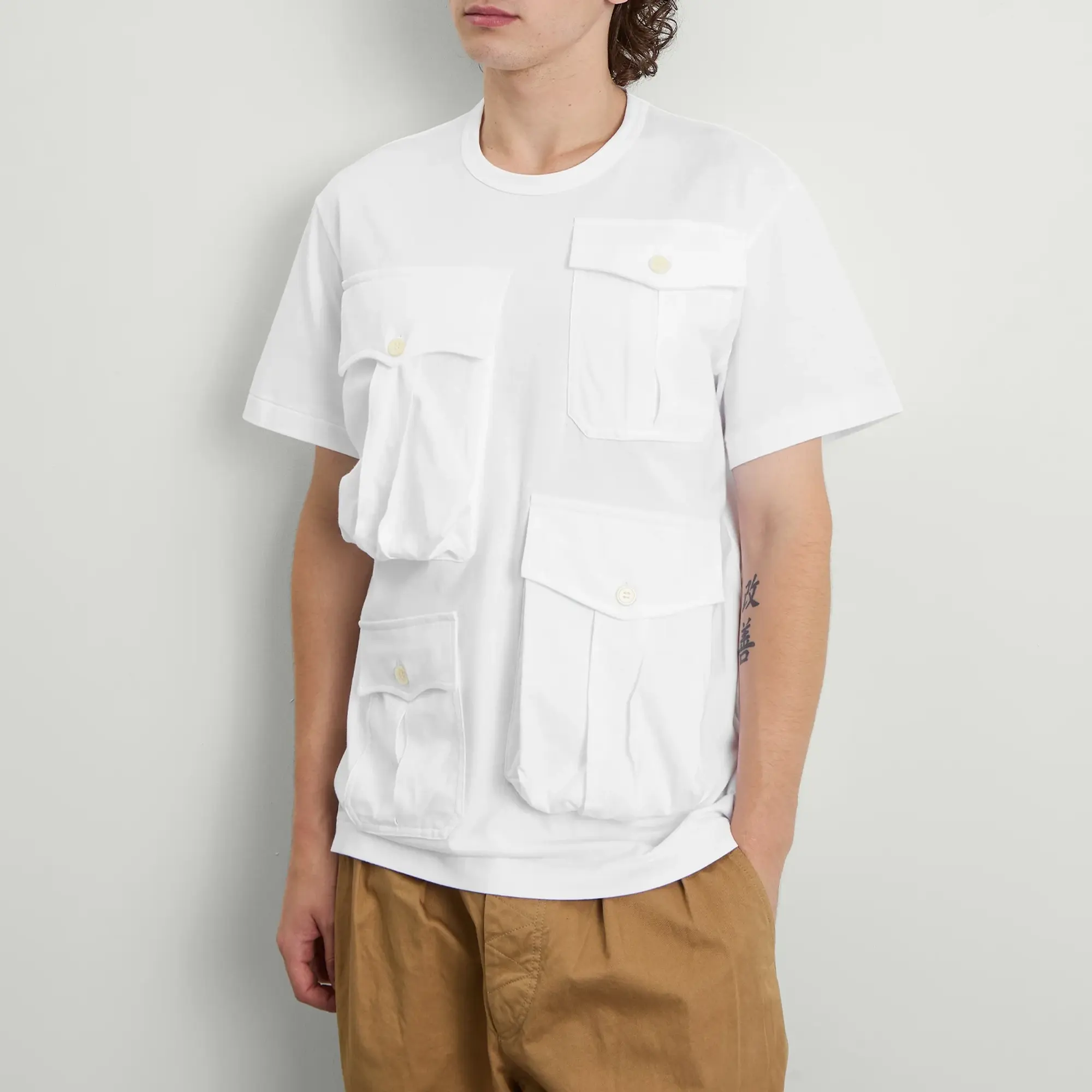 Comme des Garçons Homme Plus Men's Multi Pocket T-Shirt White