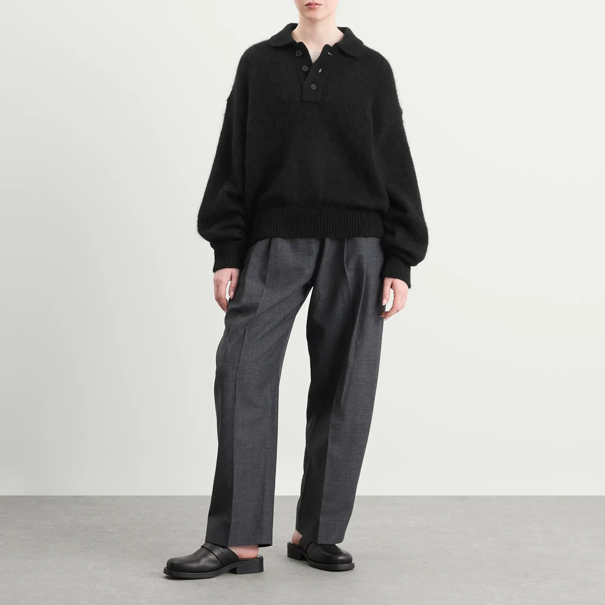 Studio Nicholson Women's Dune Polo Shirt Black