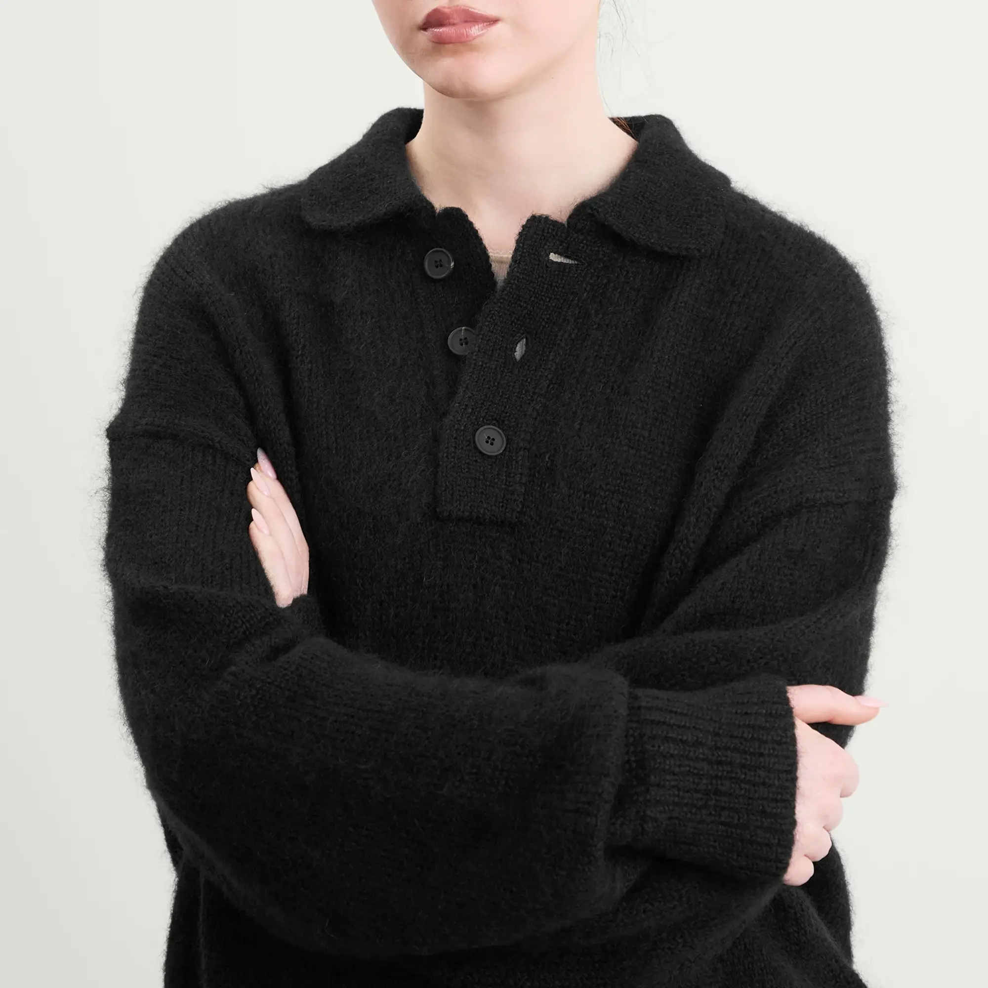 Studio Nicholson Women's Dune Polo Shirt Black