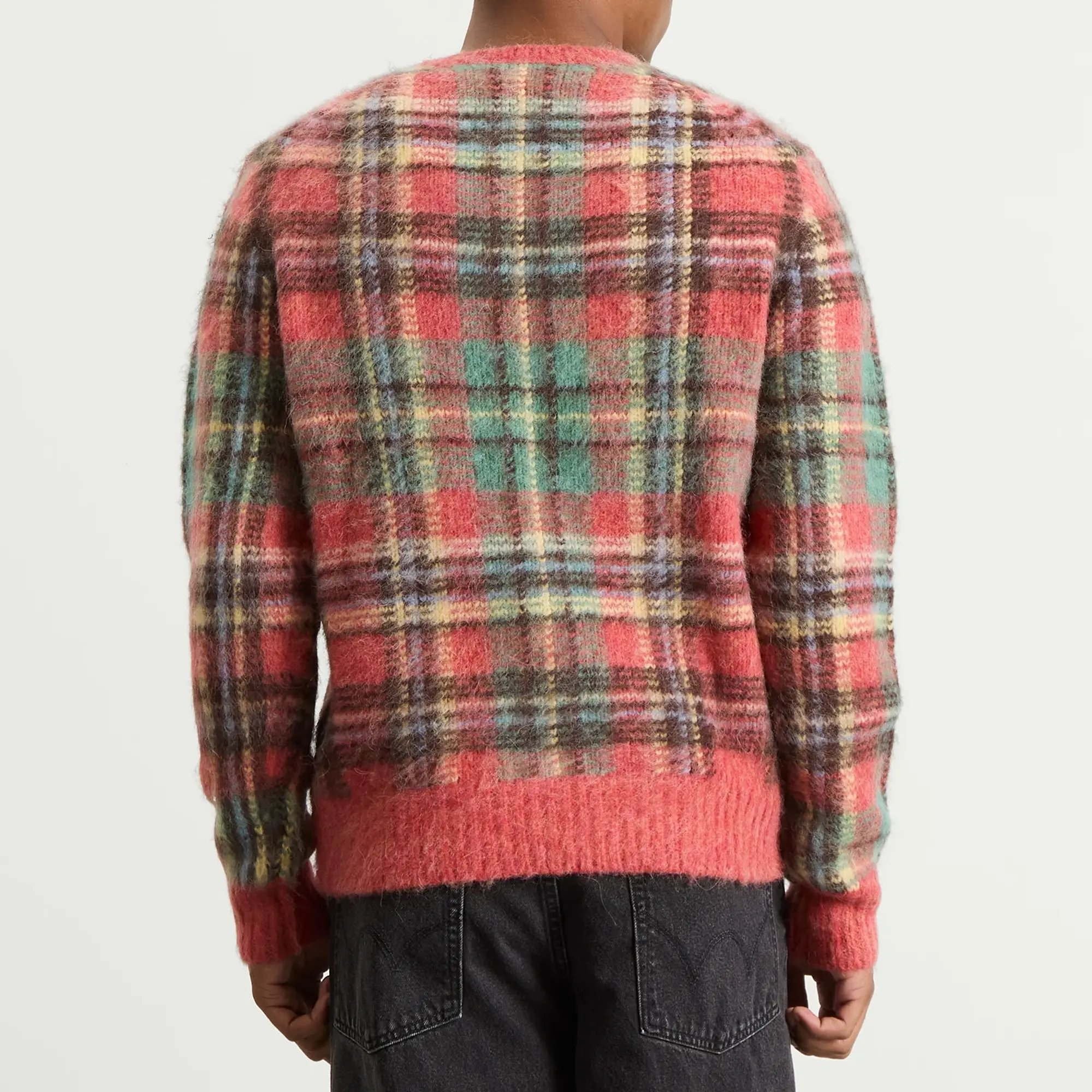 Polo Ralph Lauren Men's Mohair Check Knit Jumper Red Combo