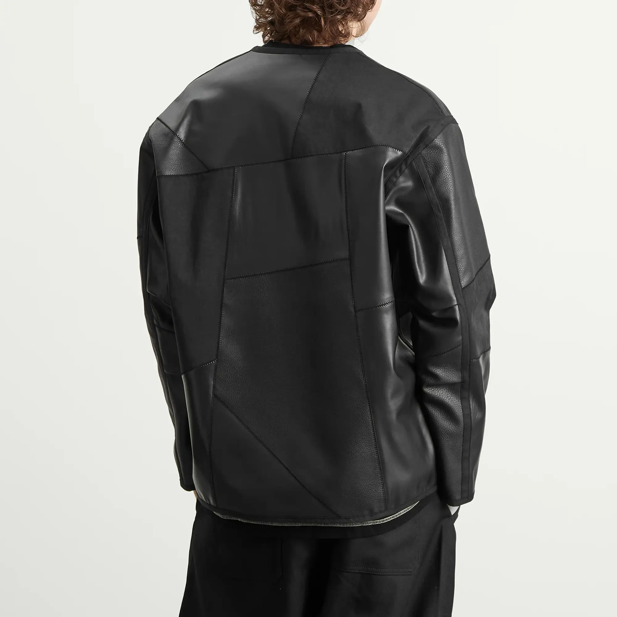 Comme des Garçons Homme Men's Leather Mix Jacket Black