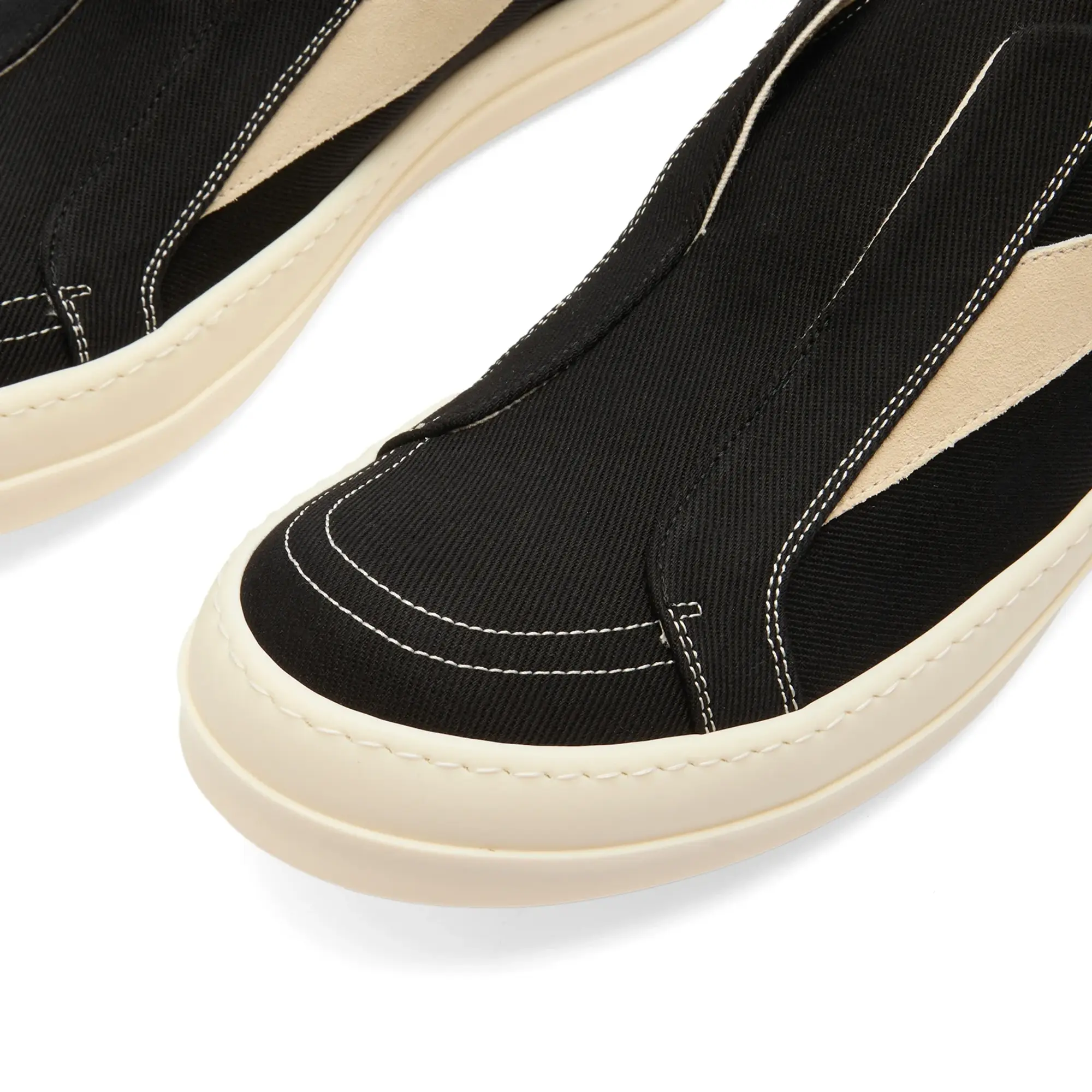 Rick Owens DRKSHDW Men's Slip On Vintage Sneaks Black/Milk/Milk