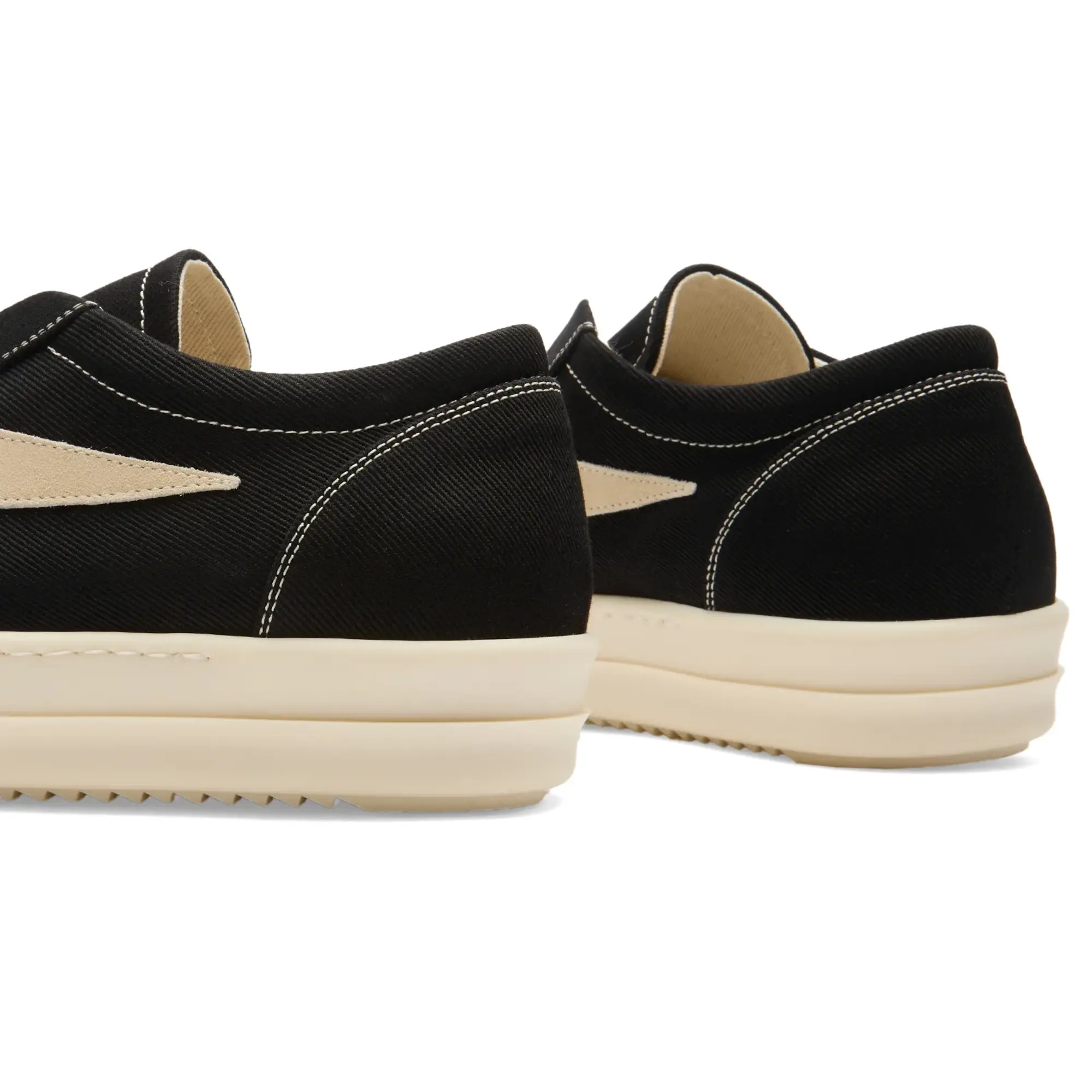 Rick Owens DRKSHDW Men's Slip On Vintage Sneaks Black/Milk/Milk