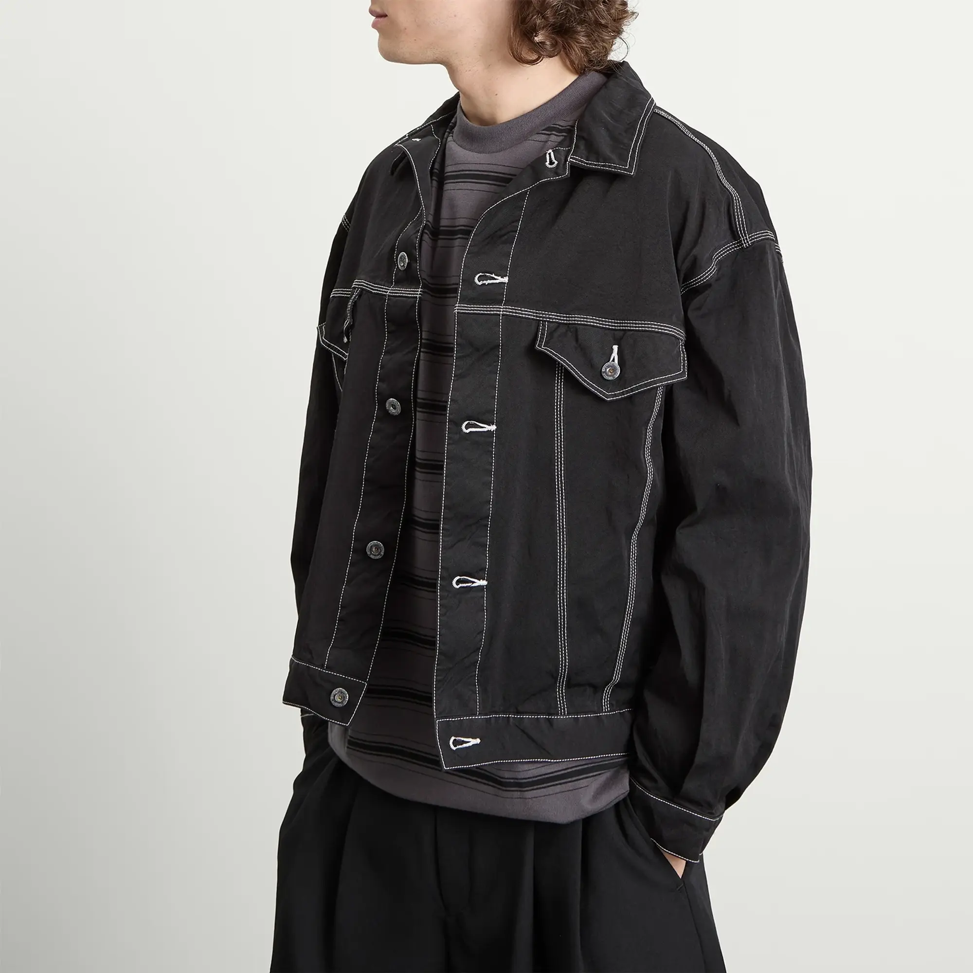 Comme des Garçons Homme Men's Contrast Stitch Jacket Black