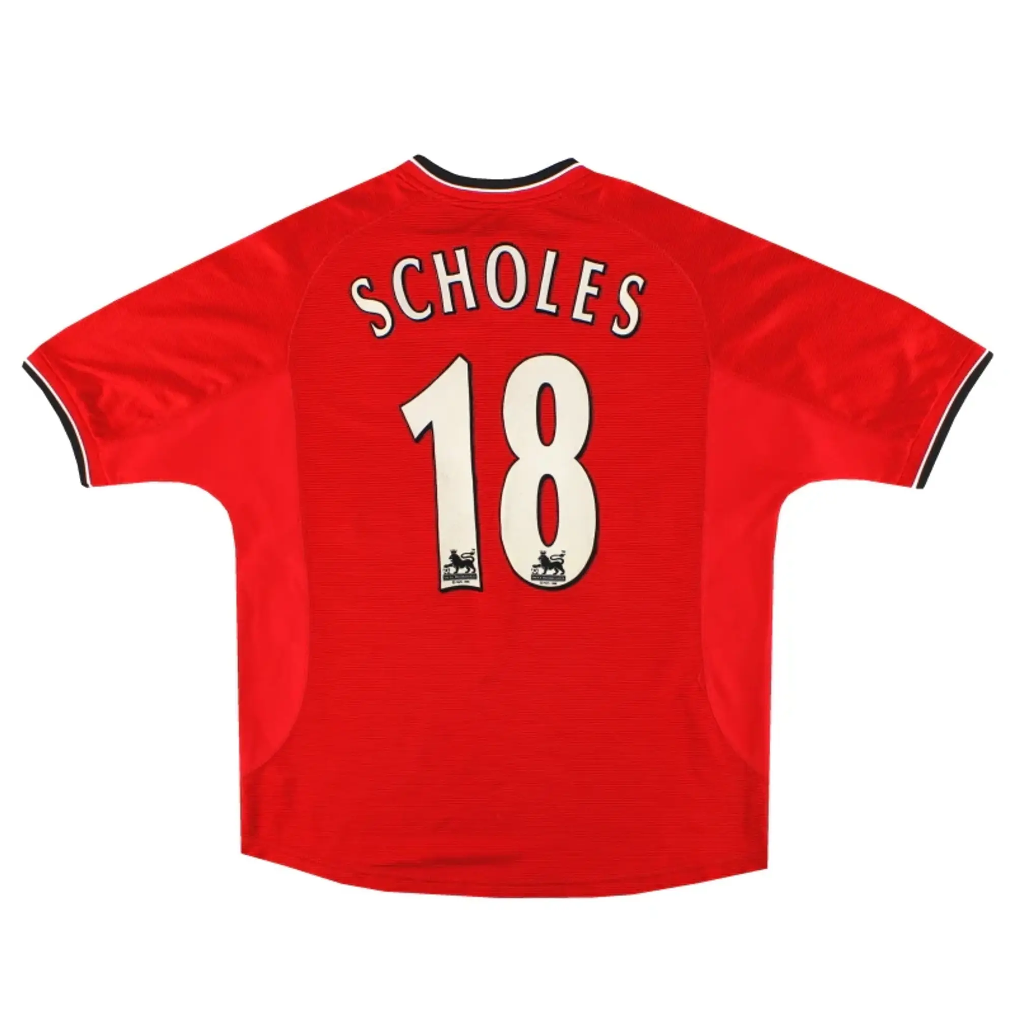 2000-02 Manchester United Umbro Home Shirt Scholes #18 Y - Manchester United / Excellent 