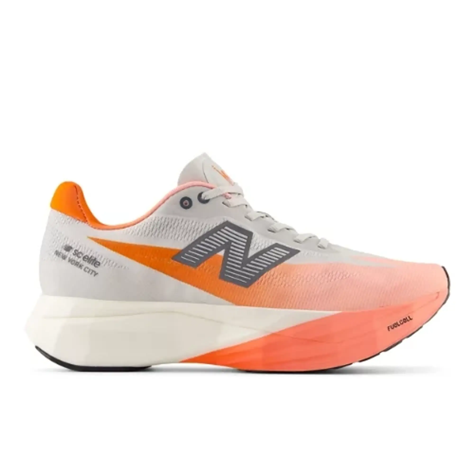New Balance Women's TCS NYC Marathon FuelCell SuperComp Elite v5 in Pink/Grey/Orange Synthetic