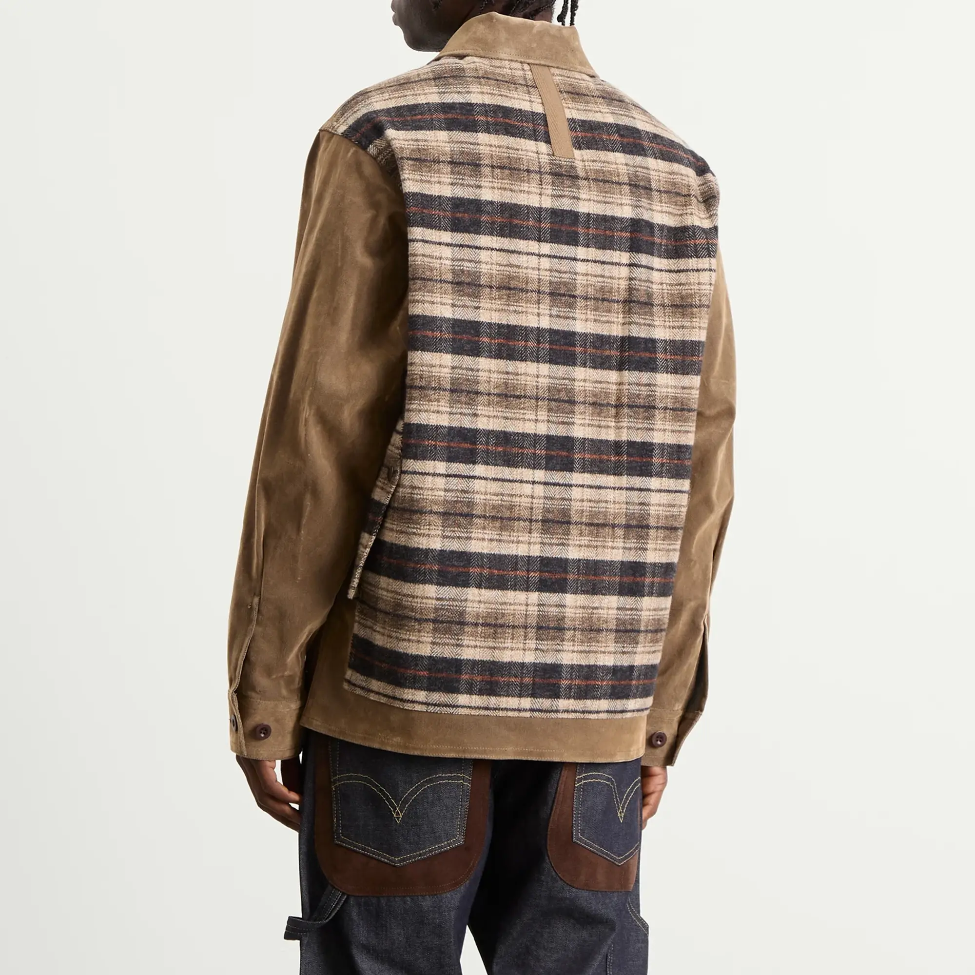 Junya Watanabe MAN Men's Flocked Denim Jacket Beige