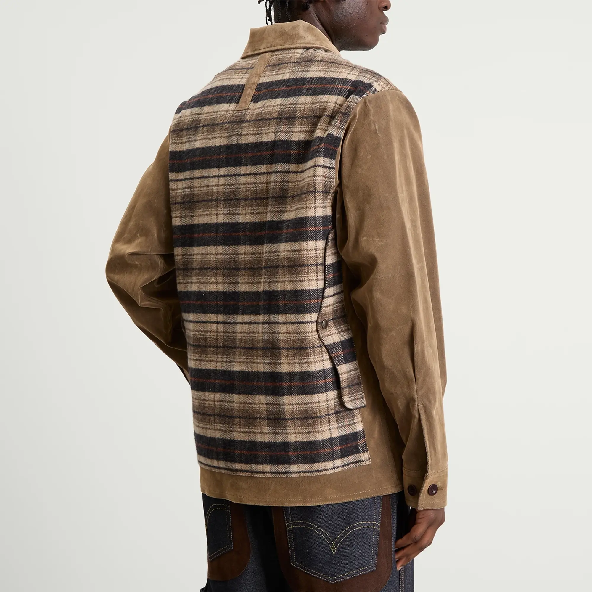 Junya Watanabe MAN Men's Flocked Denim Jacket Beige