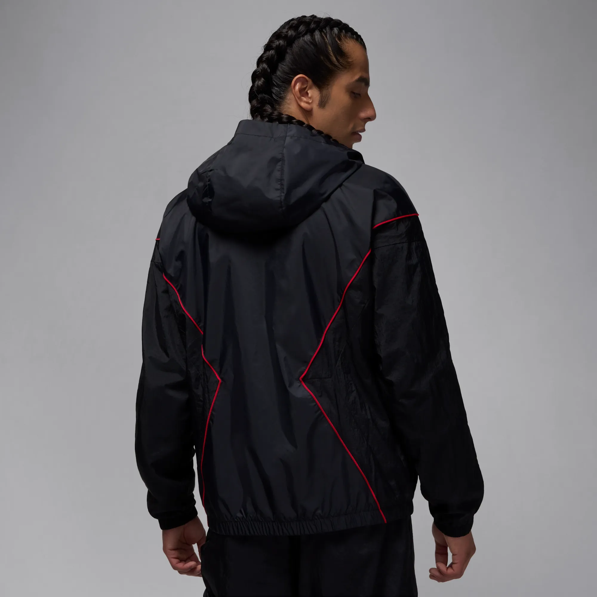 Nike Jordan Brooklyn Men's Hooded Draft Jacket - Black - Nylon