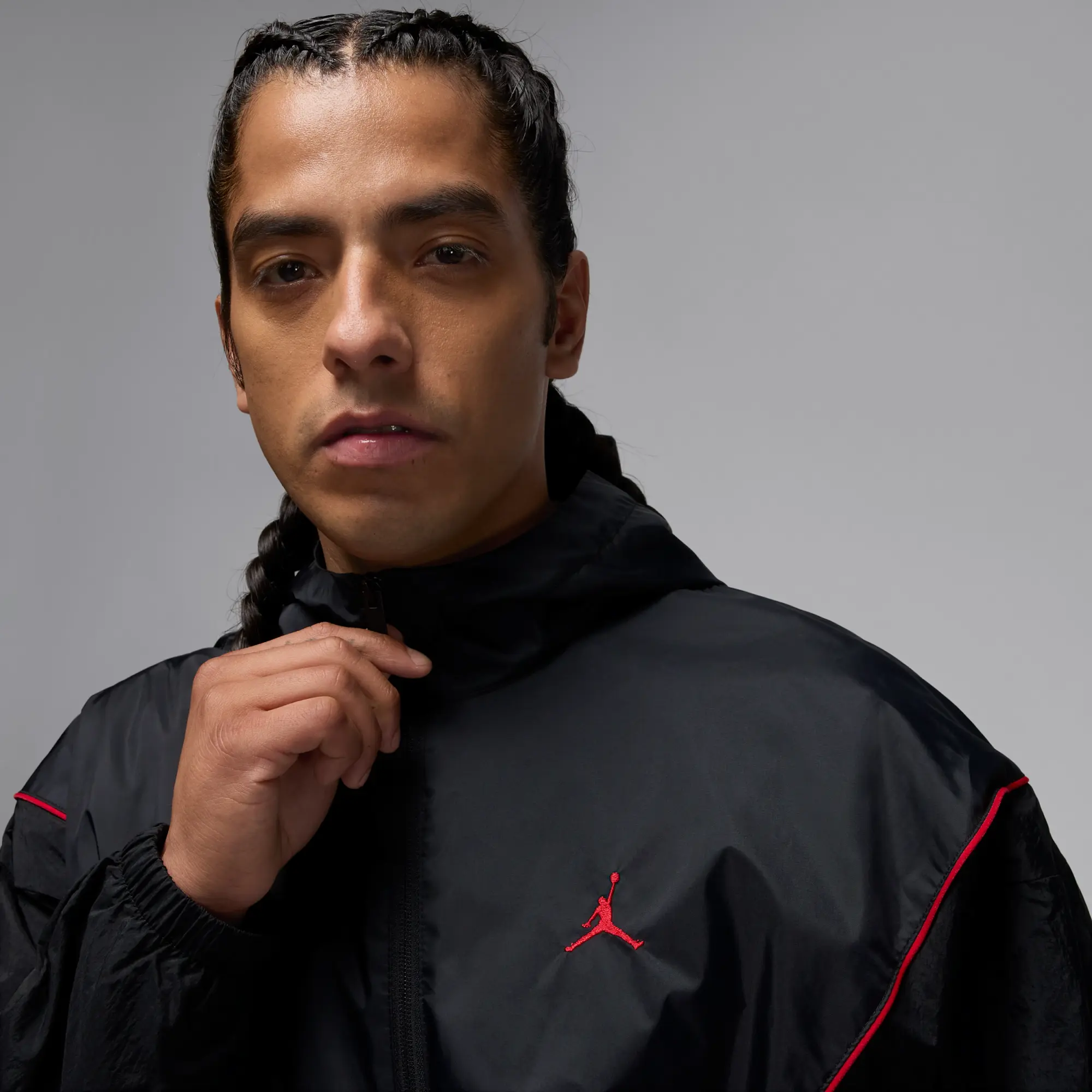 Nike Jordan Brooklyn Men's Hooded Draft Jacket - Black - Nylon
