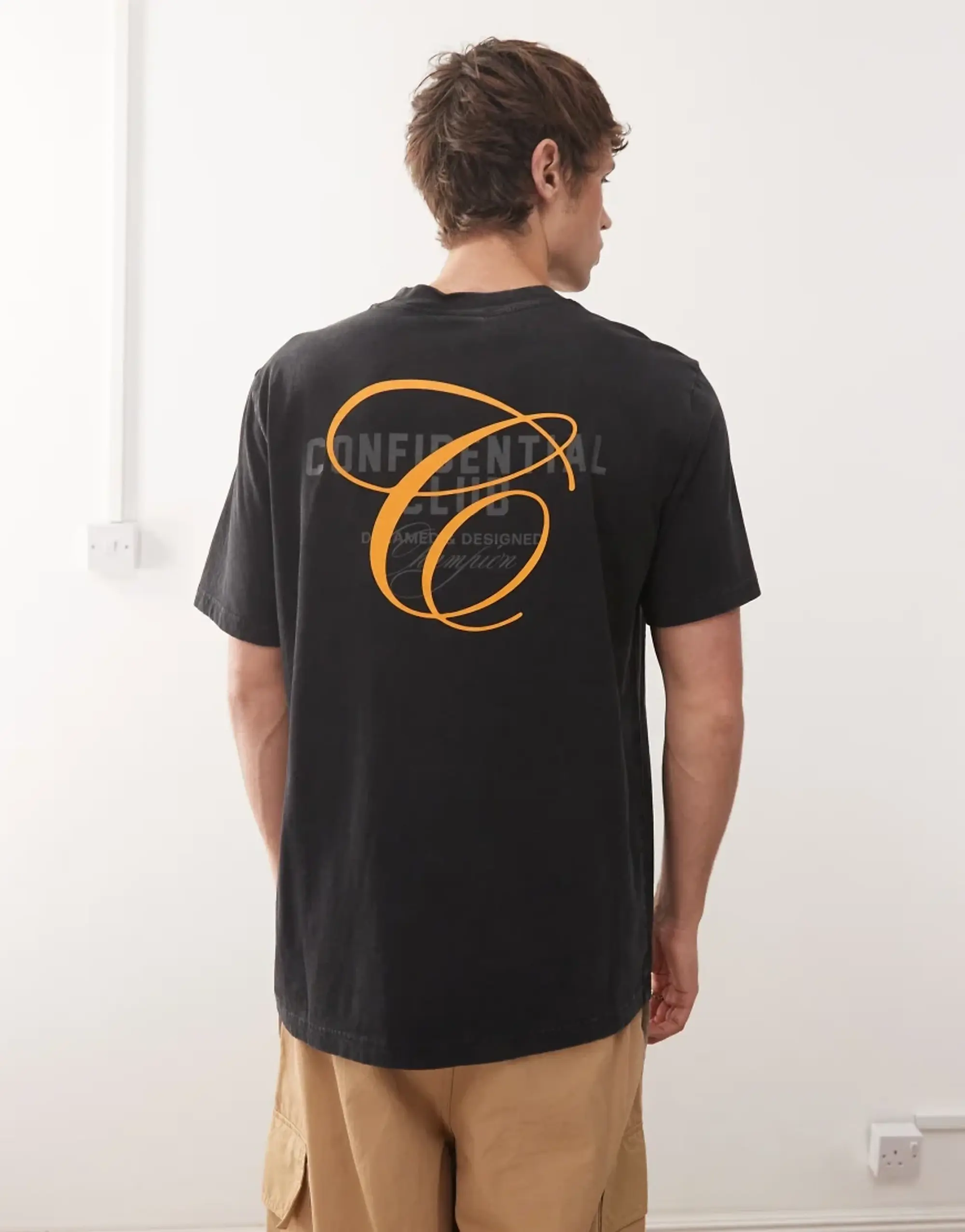 Champion Crewneck Graphic Back Print T-Shirt In Black