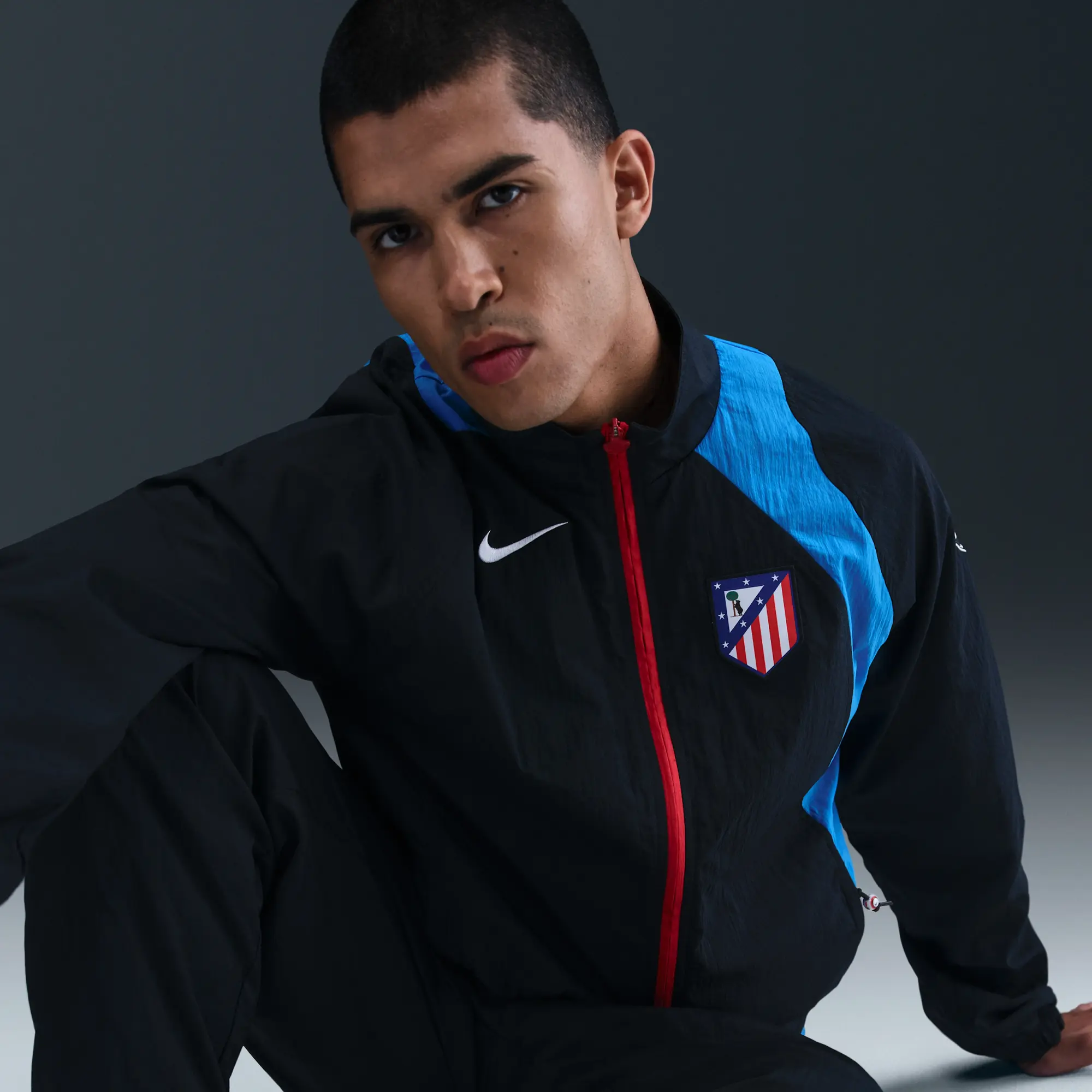 Atlético Madrid Nike Football Total 90 Football Tracksuit Jacket - Black - Sustainable Materials
