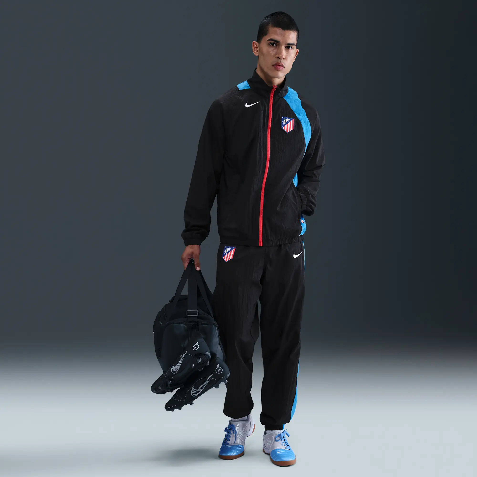 Atlético Madrid Nike Football Total 90 Football Tracksuit Jacket - Black - Sustainable Materials