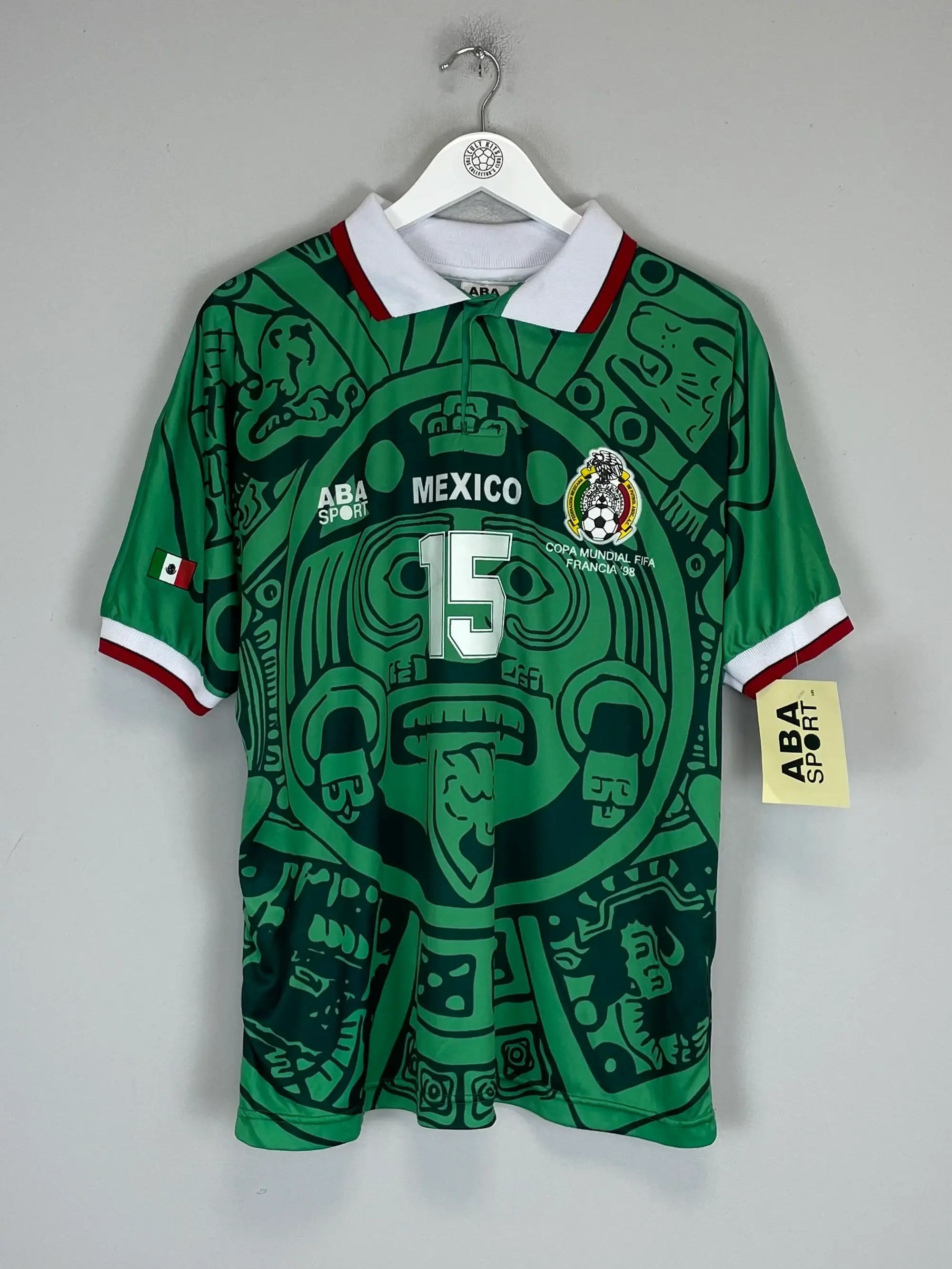 1998 Mexico Hernandez #15 *Reissue* World Cup Edition Home ABA Sport, XXL / Mexico / 1998