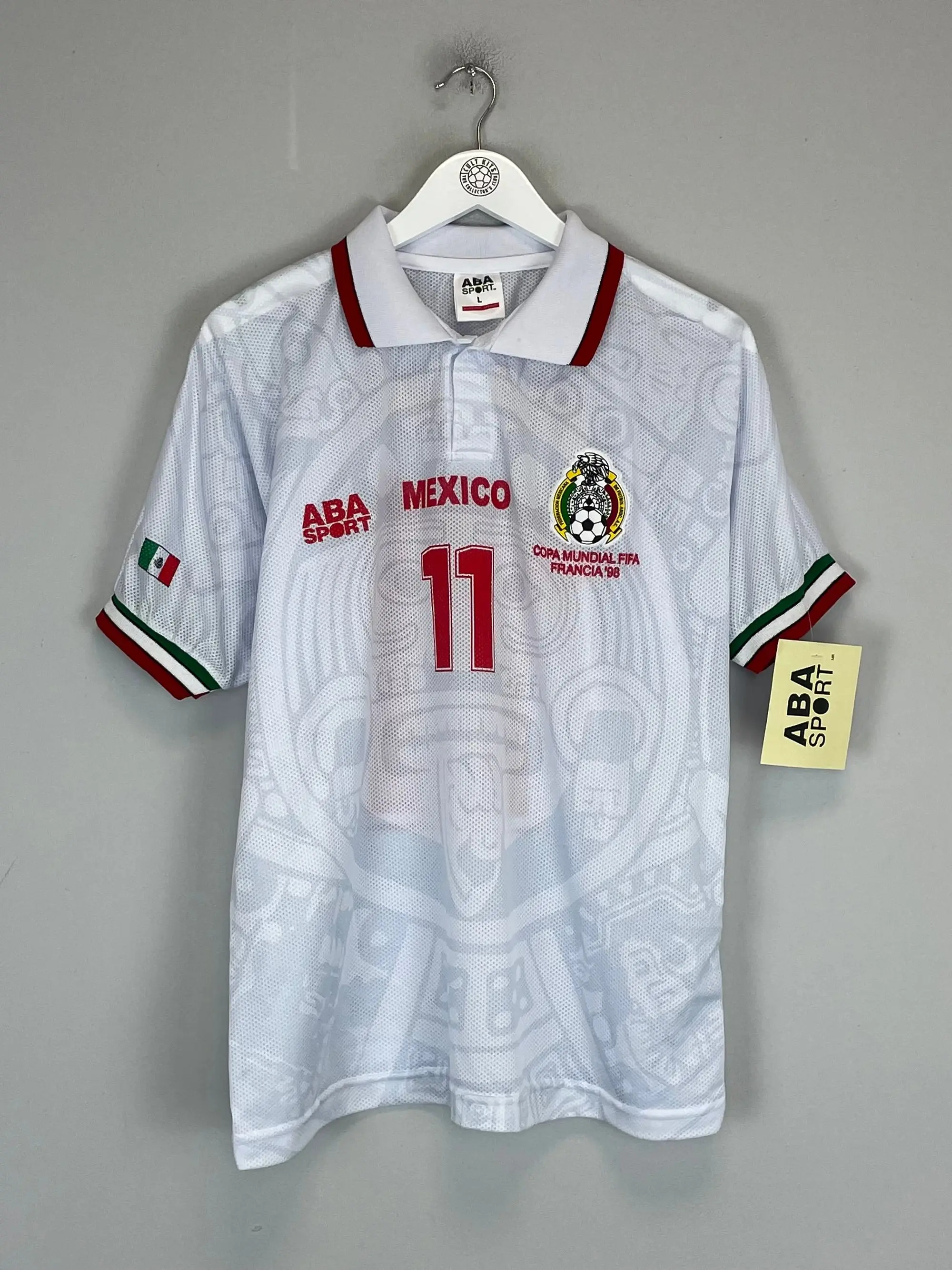 1998 Mexico Blanco #11 *Reissue* World Cup Edition Away ABA Sport, XXL / Mexico / 1998