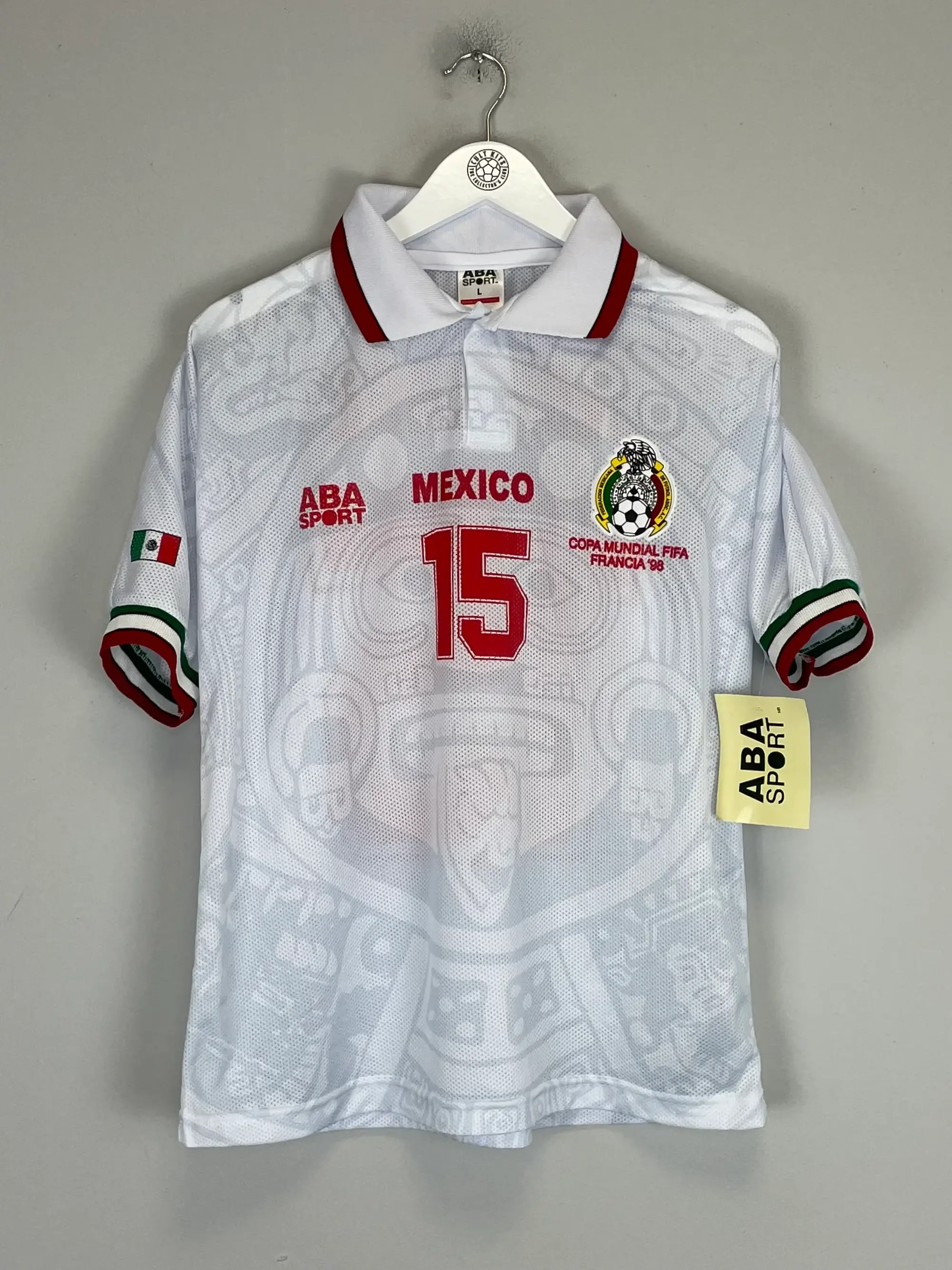 1998 Mexico Hernandez #15 *Reissue* World Cup Edition Away ABA Sport, XXL / Mexico / 1998