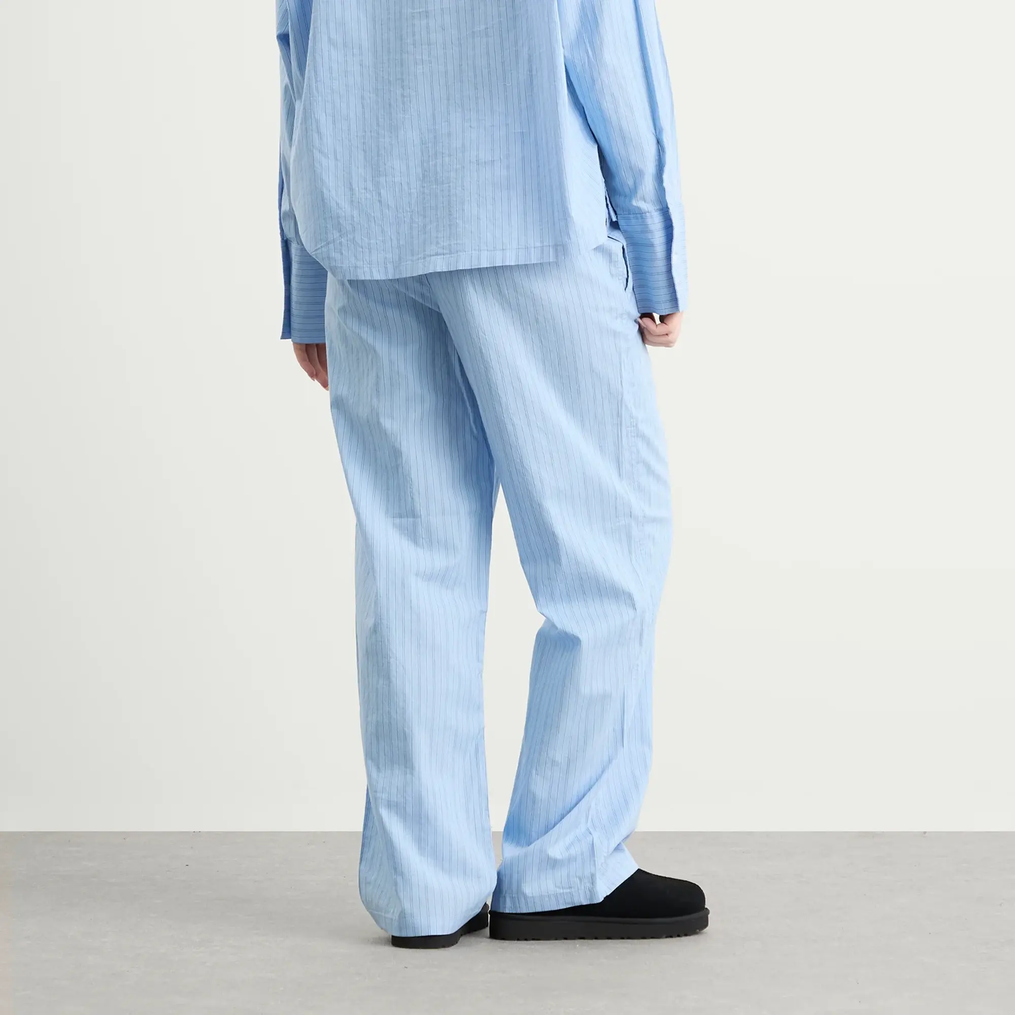 Calvin Klein Women's Cotton Poplin Sleep Pant Trail Stripe Frozen Fjord