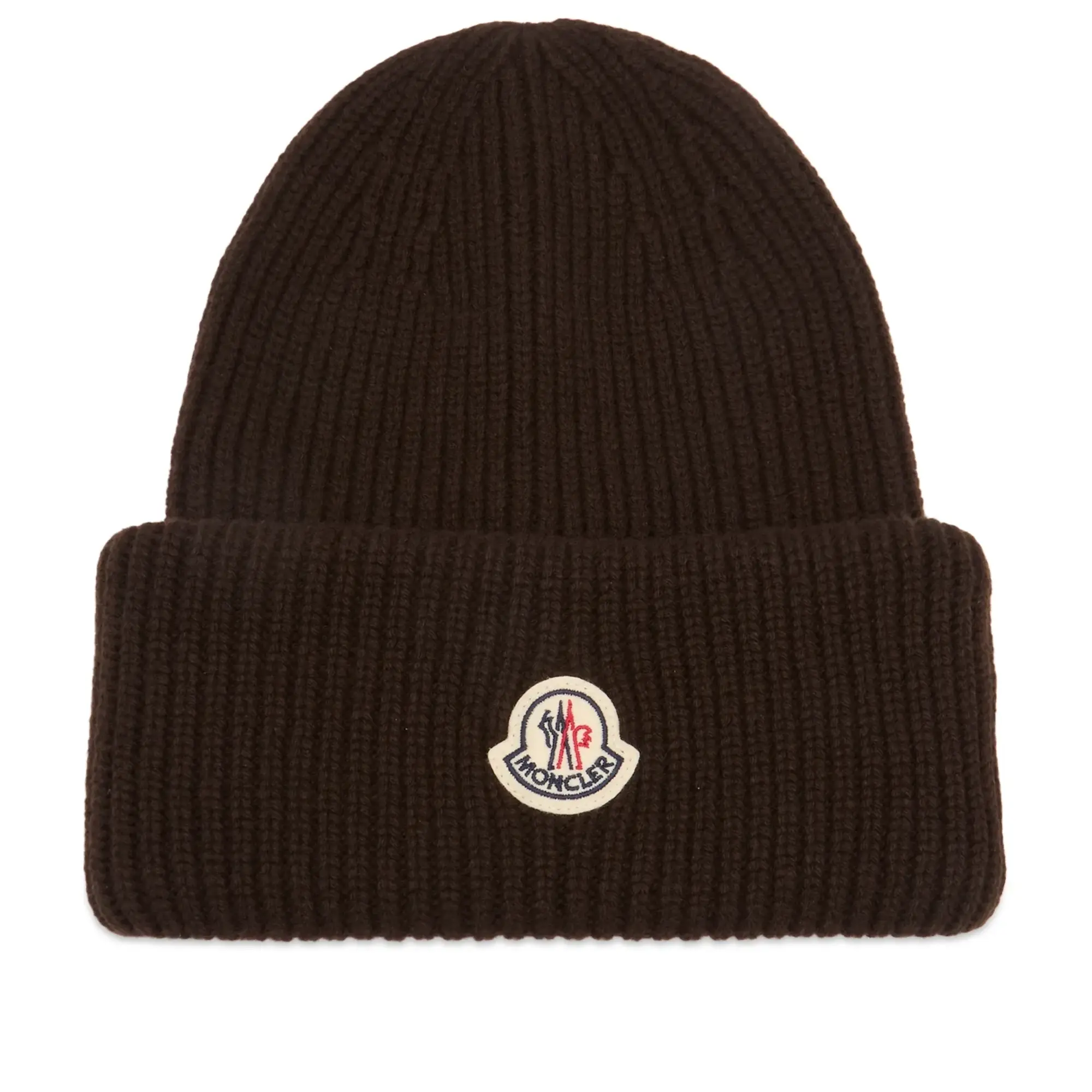 Moncler Men's Wool Cashmere Beanie Brown