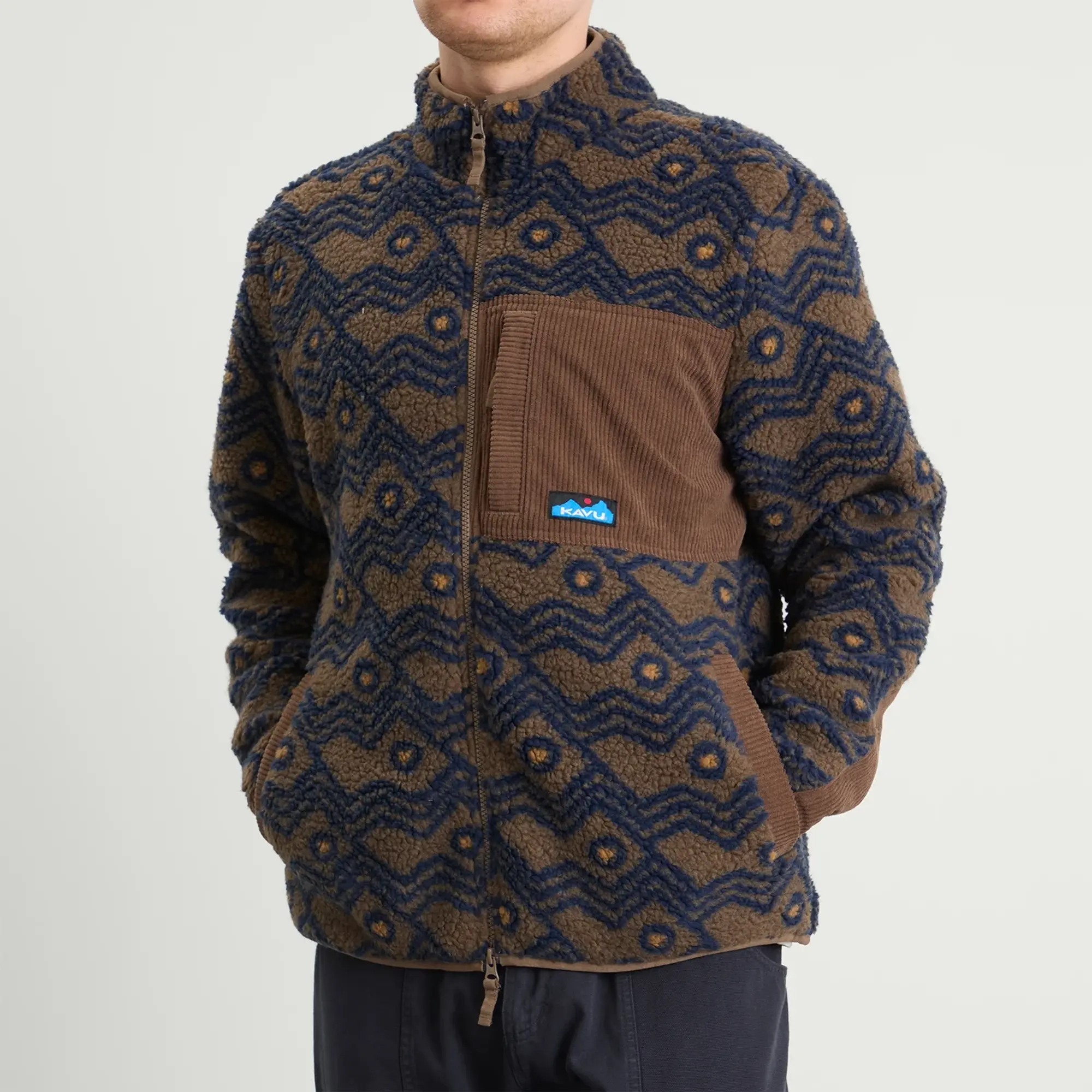 KAVU Men's Wayside Fleece Jacket Walnut Mountain