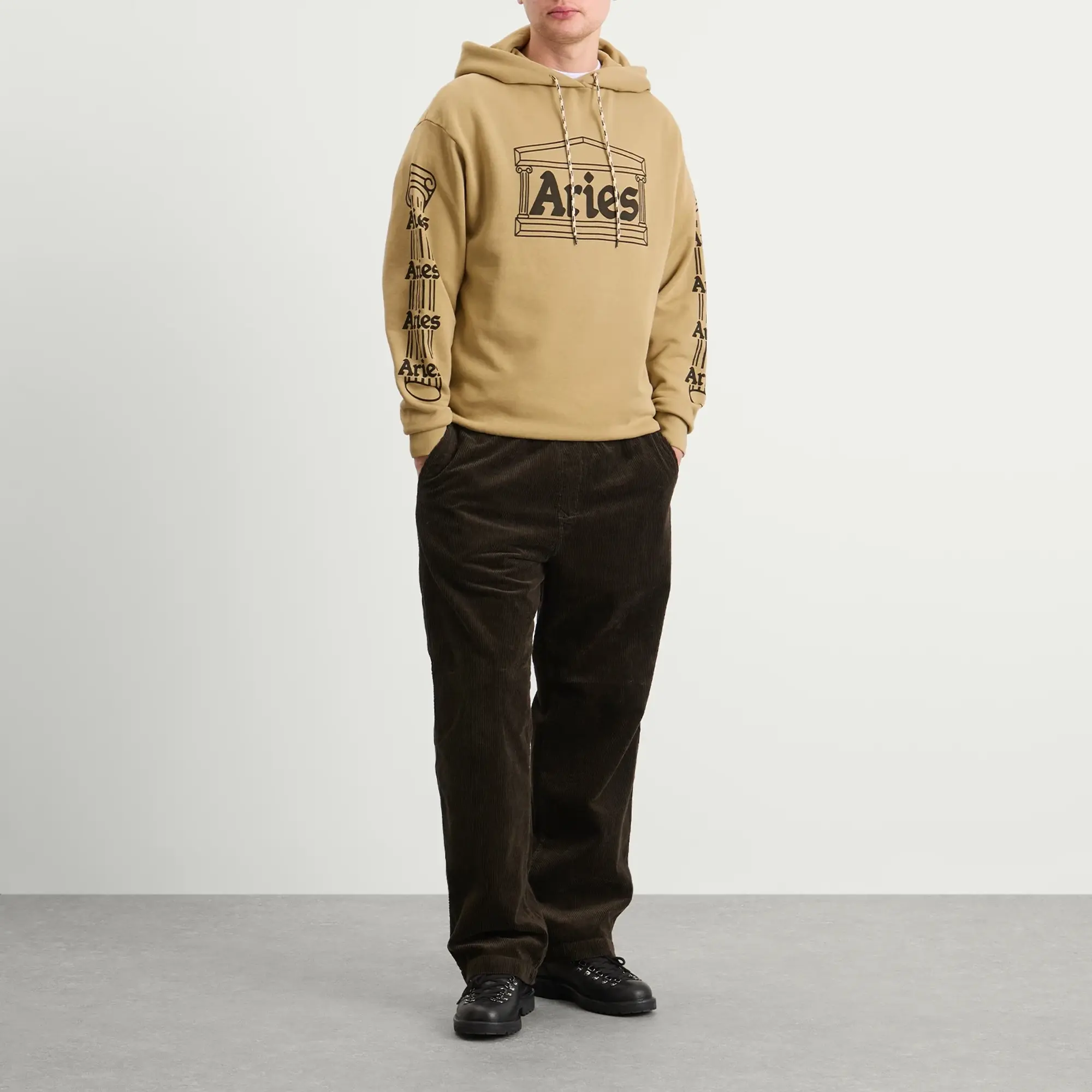Aries Men's Temple Hoodie Khaki