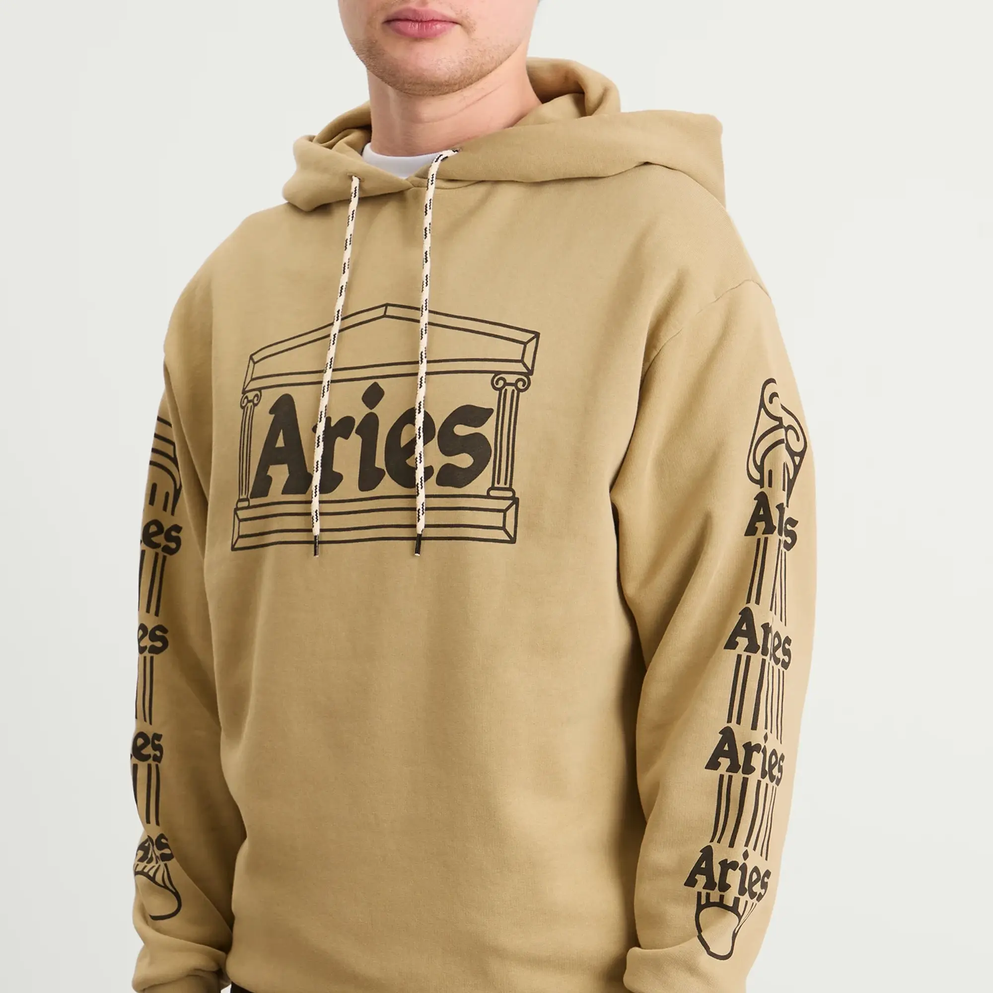 Aries Men's Temple Hoodie Khaki