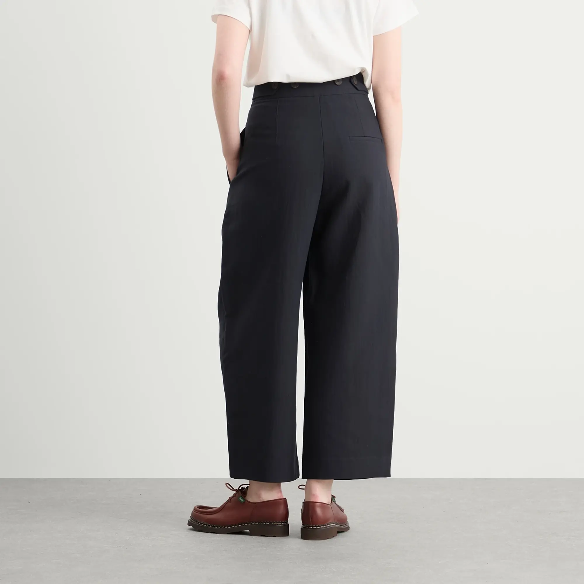 Studio Nicholson Women's Fellini Pleated Elevated Trousers Navy