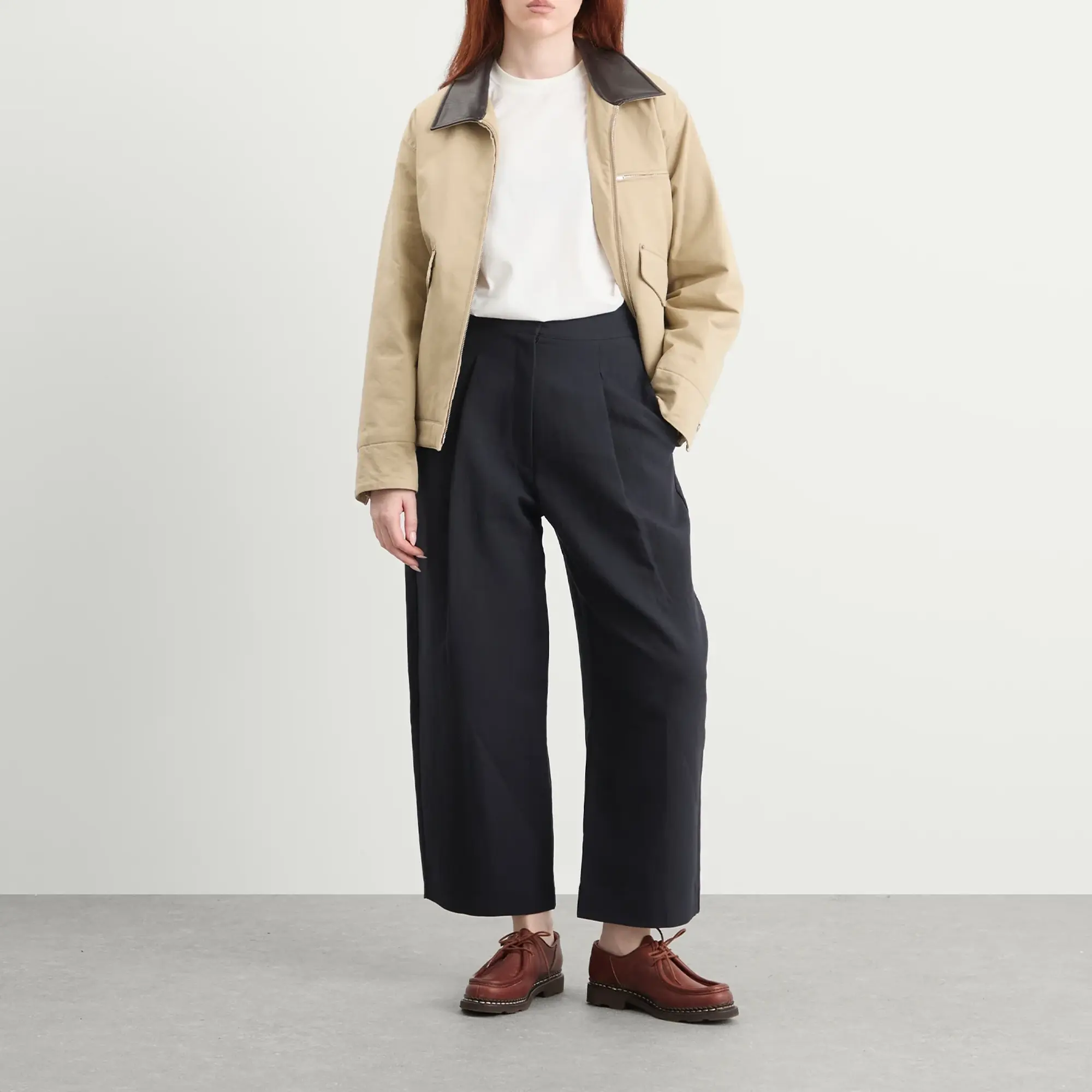 Studio Nicholson Women's Fellini Pleated Elevated Trousers Navy