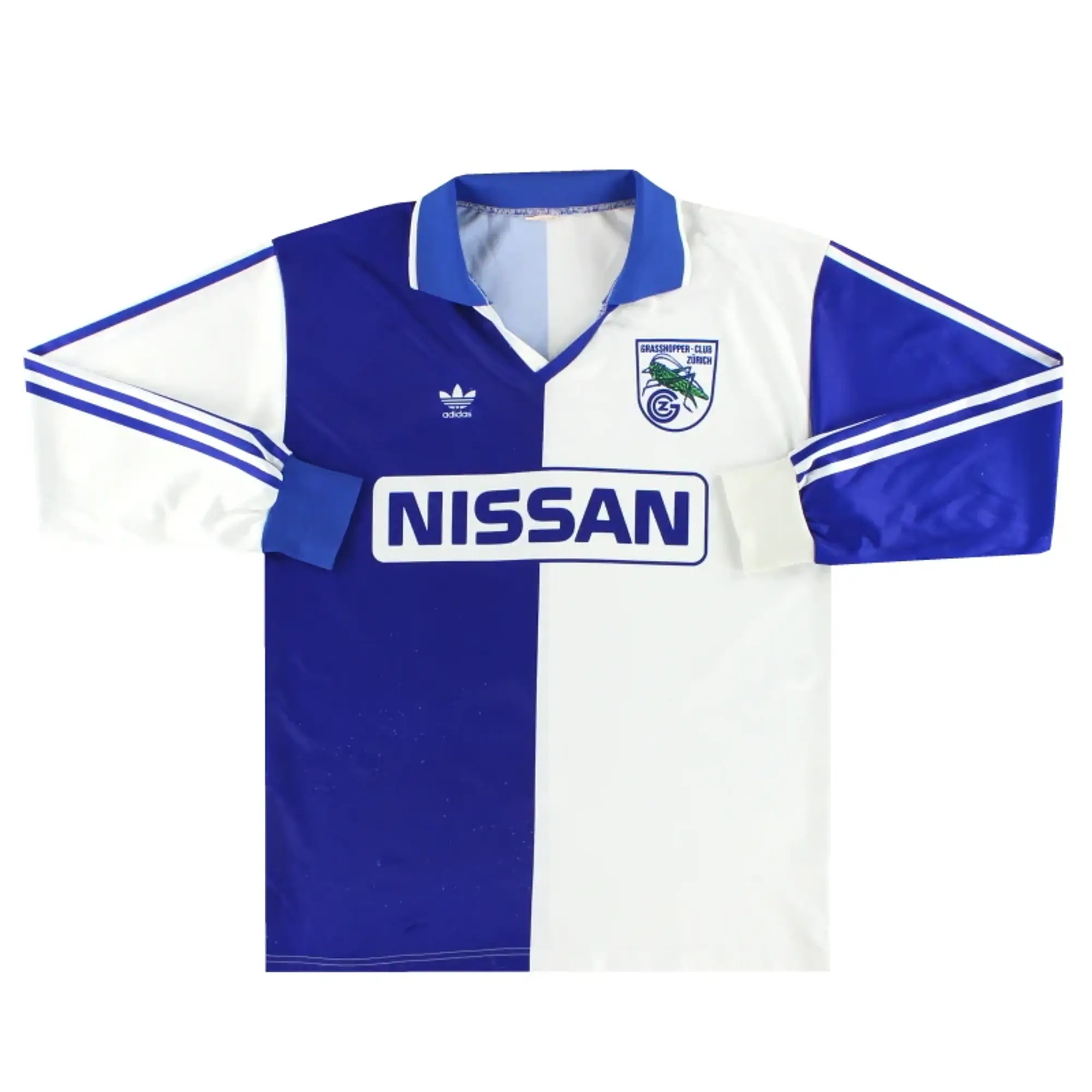1985-91 Grasshoppers adidas Home Shirt L/S M - Other European Clubs / Very good 