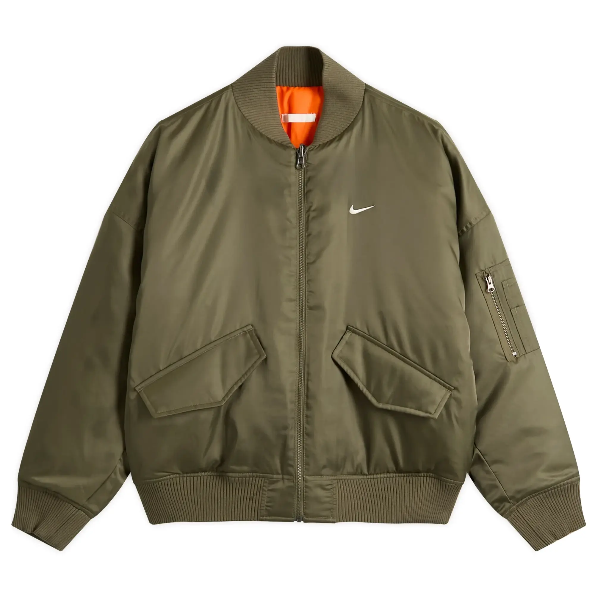 Nike Women's Reversible bomber Jacket Olive/Orange/Sail
