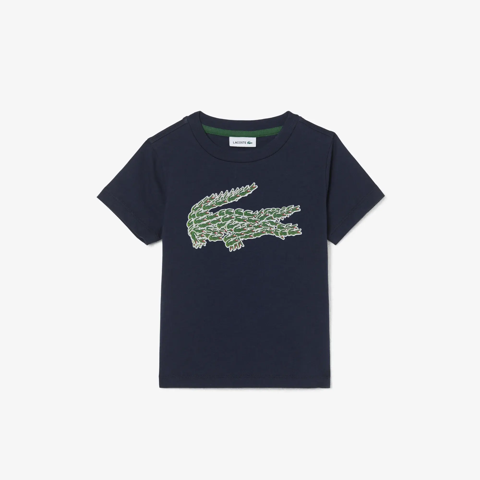 Lacoste Crocodile Print Cotton T-shirt - Midnight Blue