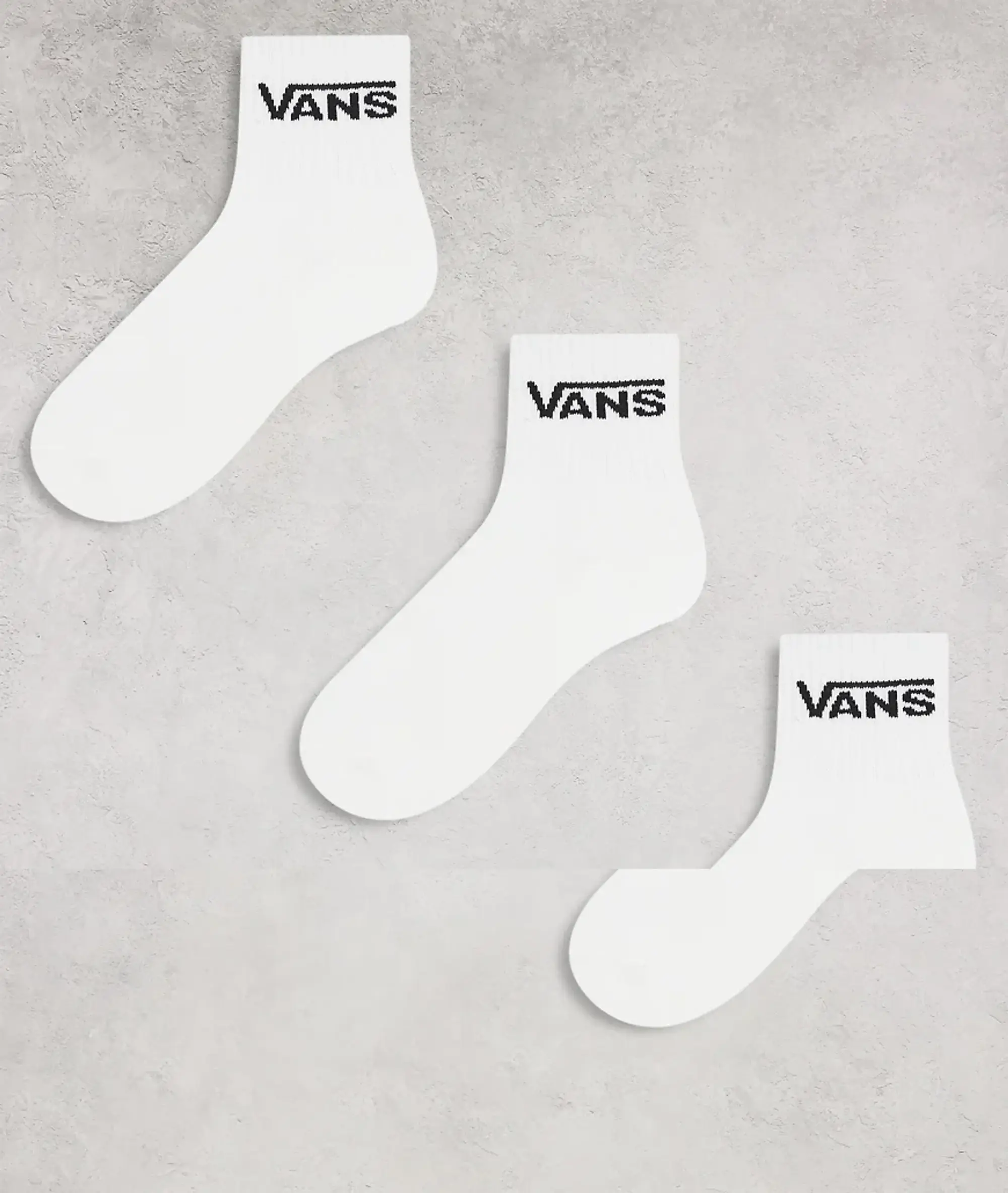 Vans 3-Pack Classic Half Crew Socks In White